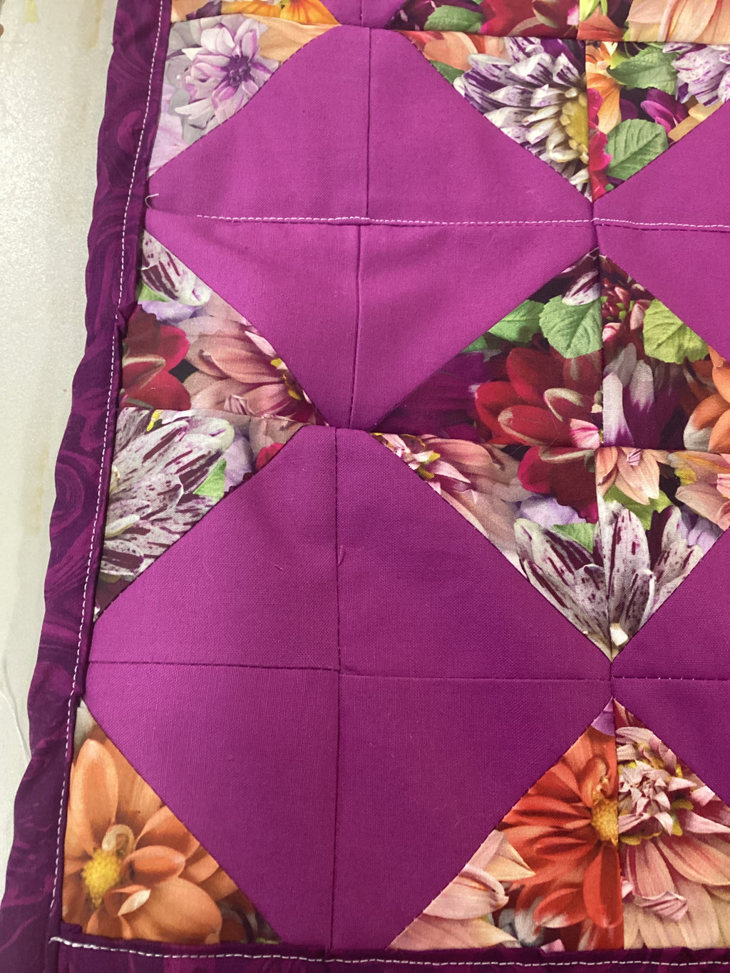 Handmade Purple Floral Lap Quilt – Baby Blanket – 38”x42 Lap Quilt baby blanket baby shower gift new born nursery decor bedspread