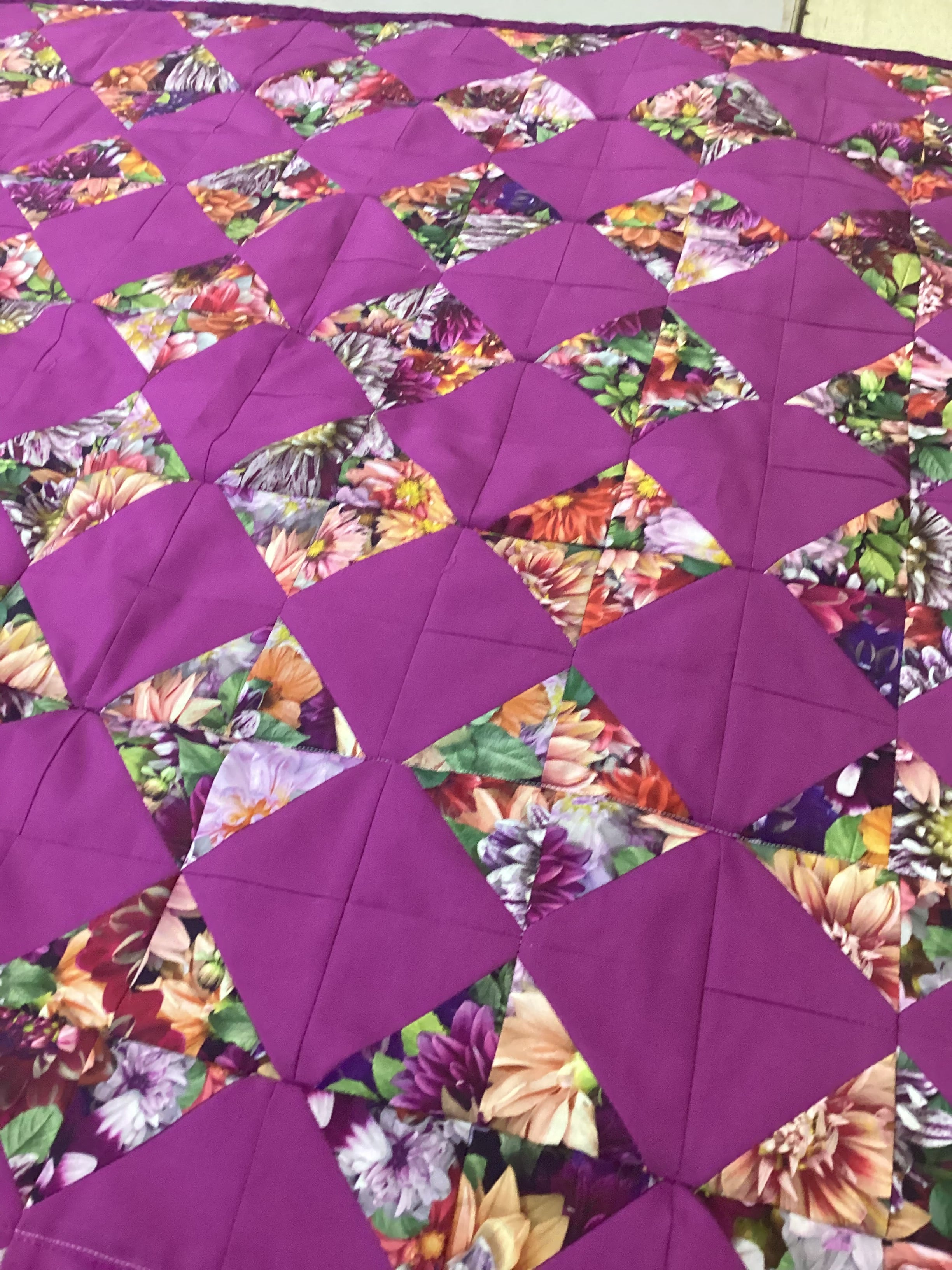Handmade Purple Floral Lap Quilt – Baby Blanket – 38”x42 Lap Quilt baby blanket baby shower gift new born nursery decor bedspread