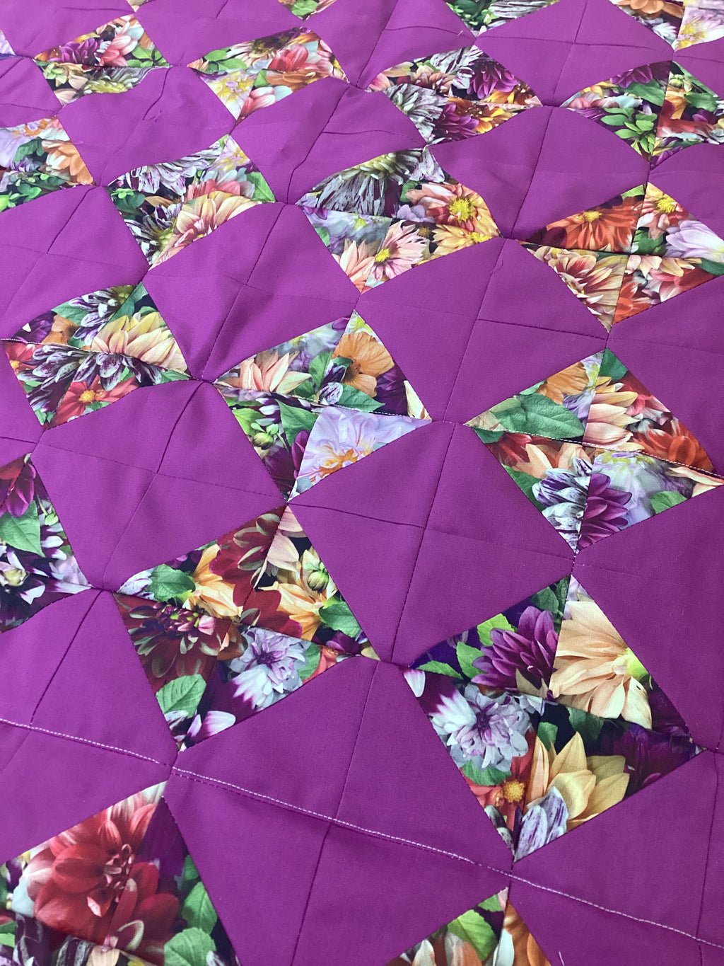 Handmade Purple Floral Lap Quilt – Baby Blanket – 38”x42 Lap Quilt baby blanket baby shower gift new born nursery decor bedspread