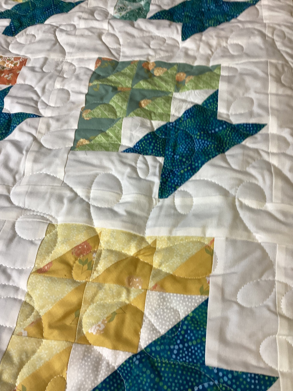 Handmade Modern Twin Quilt - Teal Reversible Bedding - Cozy Home Decor Gift  comforter bedspread gift idea