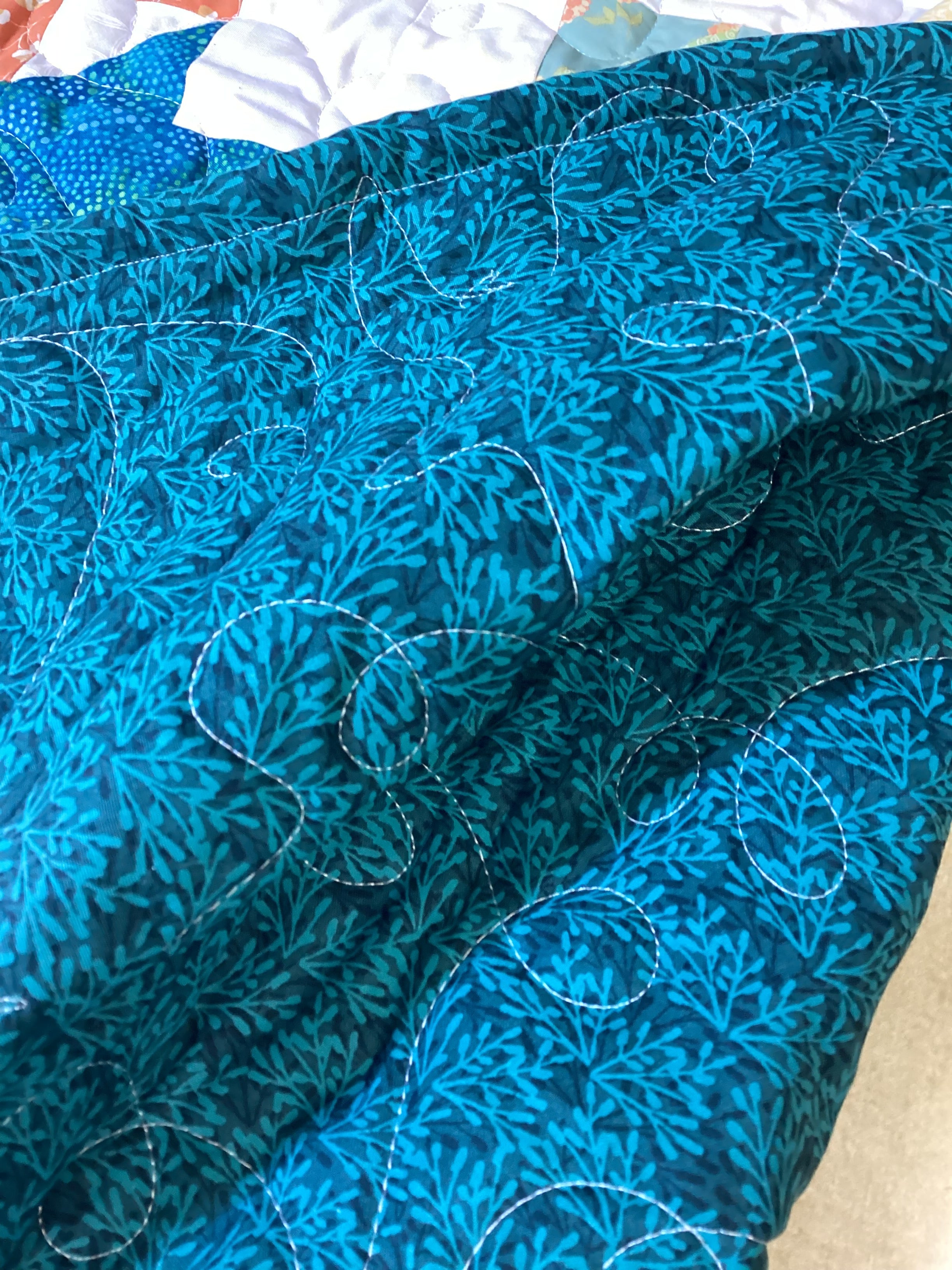 Handmade Modern Twin Quilt - Teal Reversible Bedding - Cozy Home Decor Gift  comforter bedspread gift idea