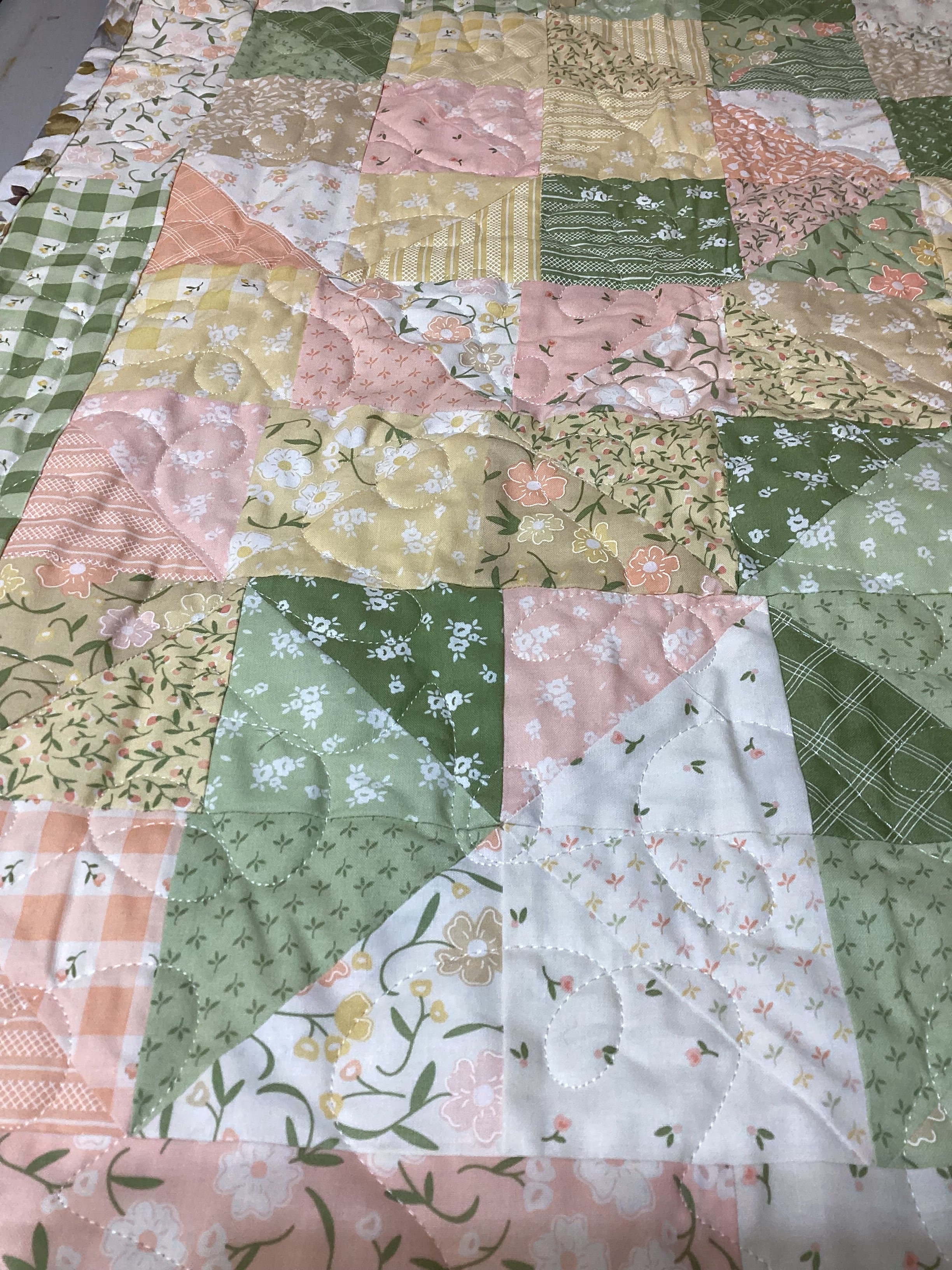 Handmade Floral Patchwork Quilt Throw  comforter bedspread duvet gift idea