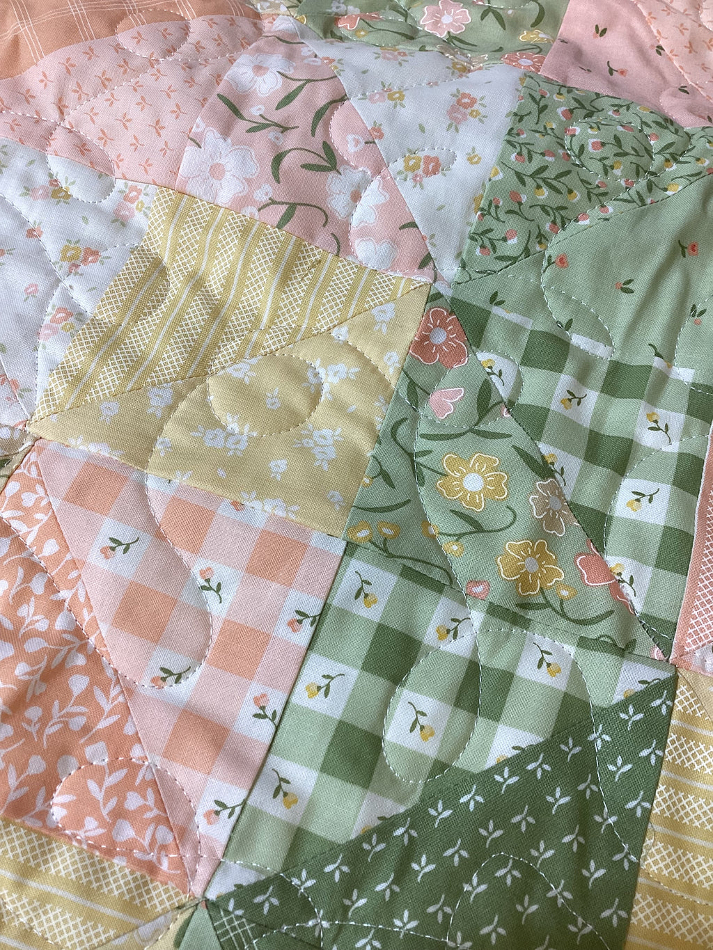 Handmade Floral Patchwork Quilt Throw  comforter bedspread duvet gift idea