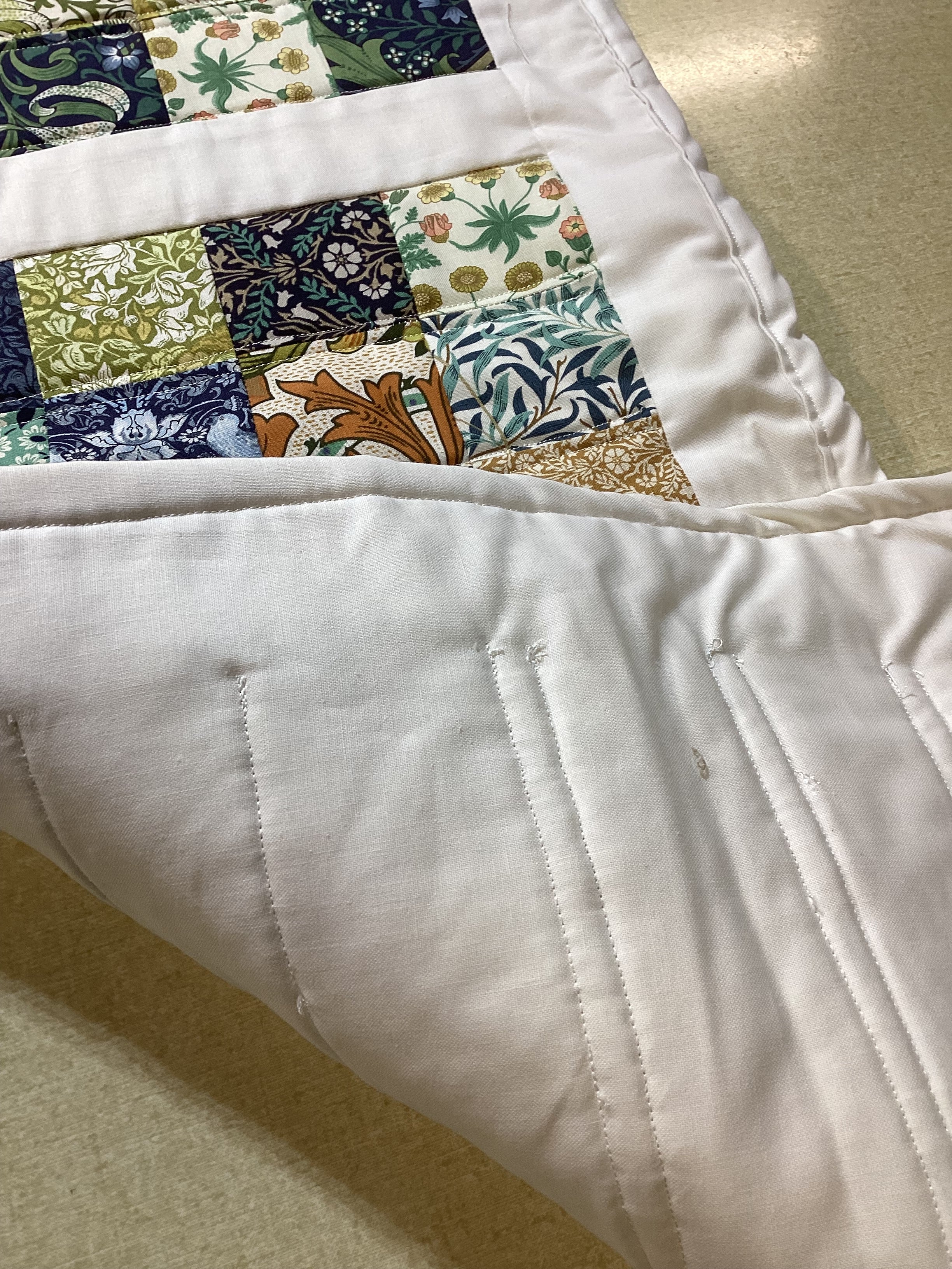 Handmade Blue Floral Cotton Pillow & Bed Runner Set comforter bedspread gift idea