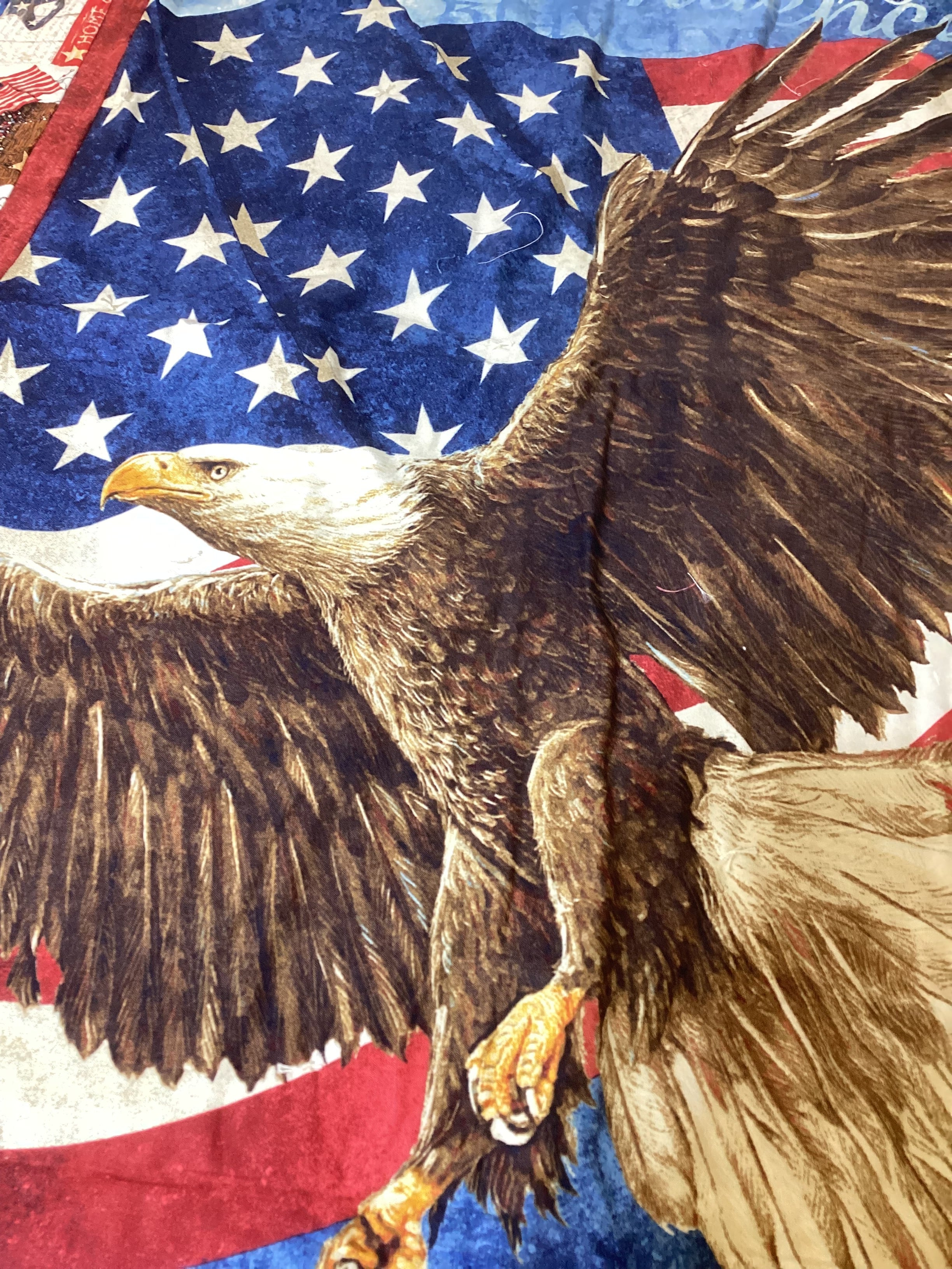 All American Eagle Quilt – Hand-Tied Cotton Throw Blanket, Patriotic Home Decor