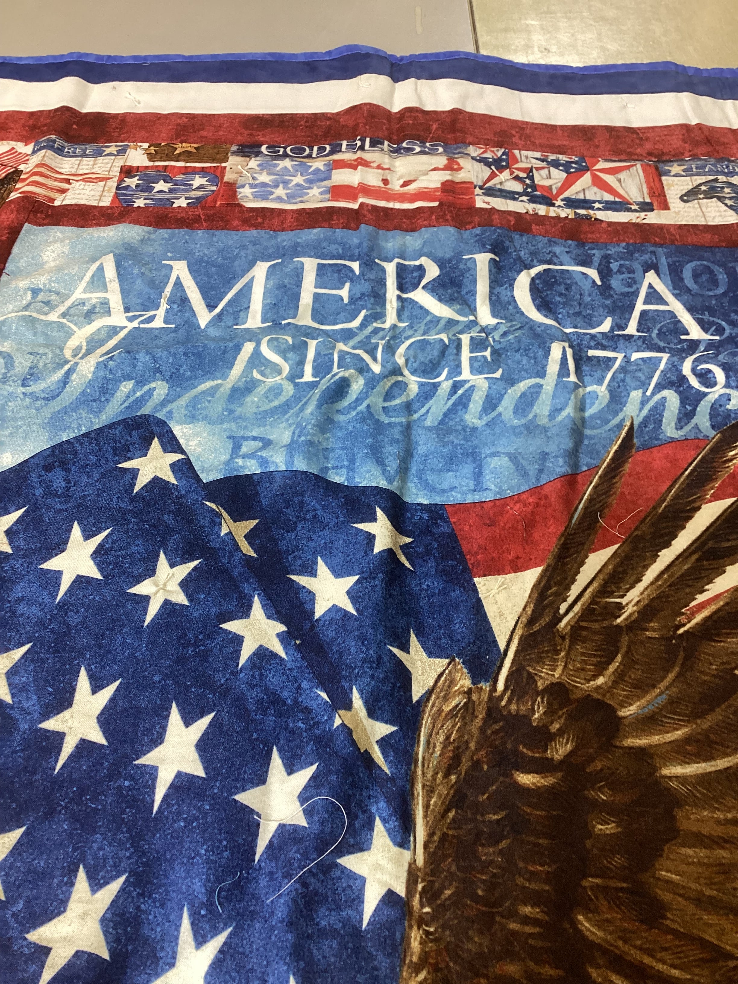 All American Eagle Quilt – Hand-Tied Cotton Throw Blanket, Patriotic Home Decor
