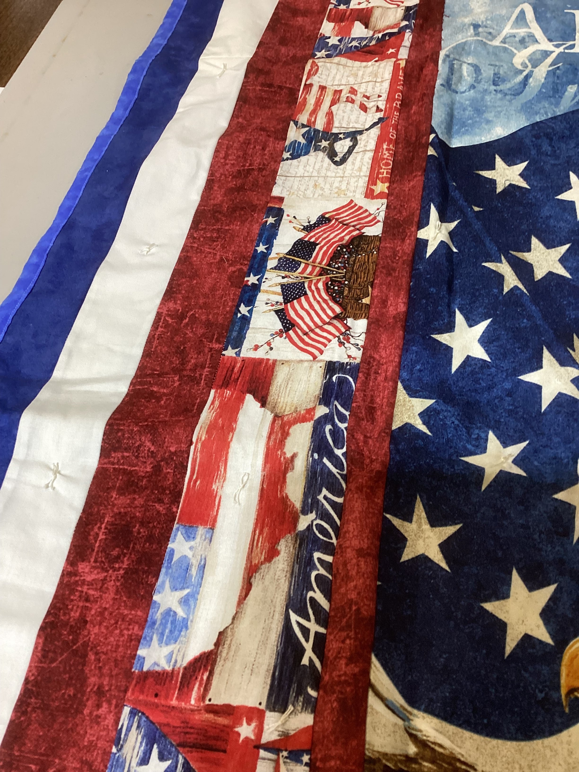 All American Eagle Quilt – Hand-Tied Cotton Throw Blanket, Patriotic Home Decor