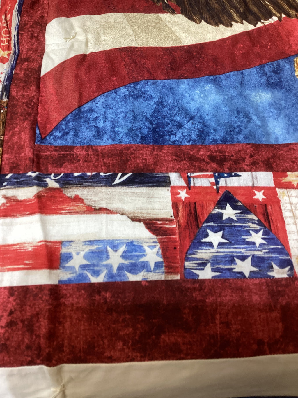 All American Eagle Quilt – Hand-Tied Cotton Throw Blanket, Patriotic Home Decor