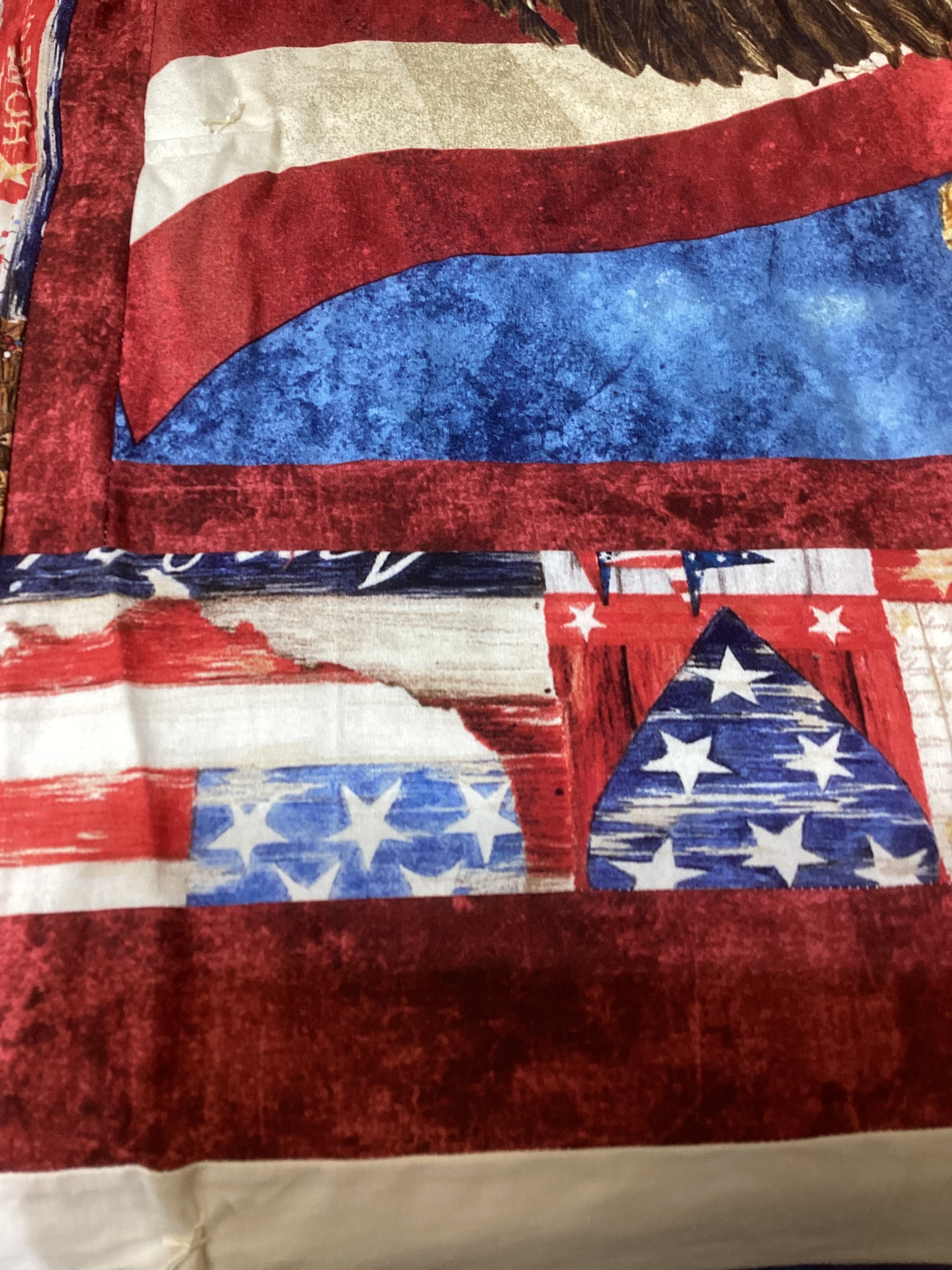 All American Eagle Quilt – Hand-Tied Cotton Throw Blanket, Patriotic Home Decor