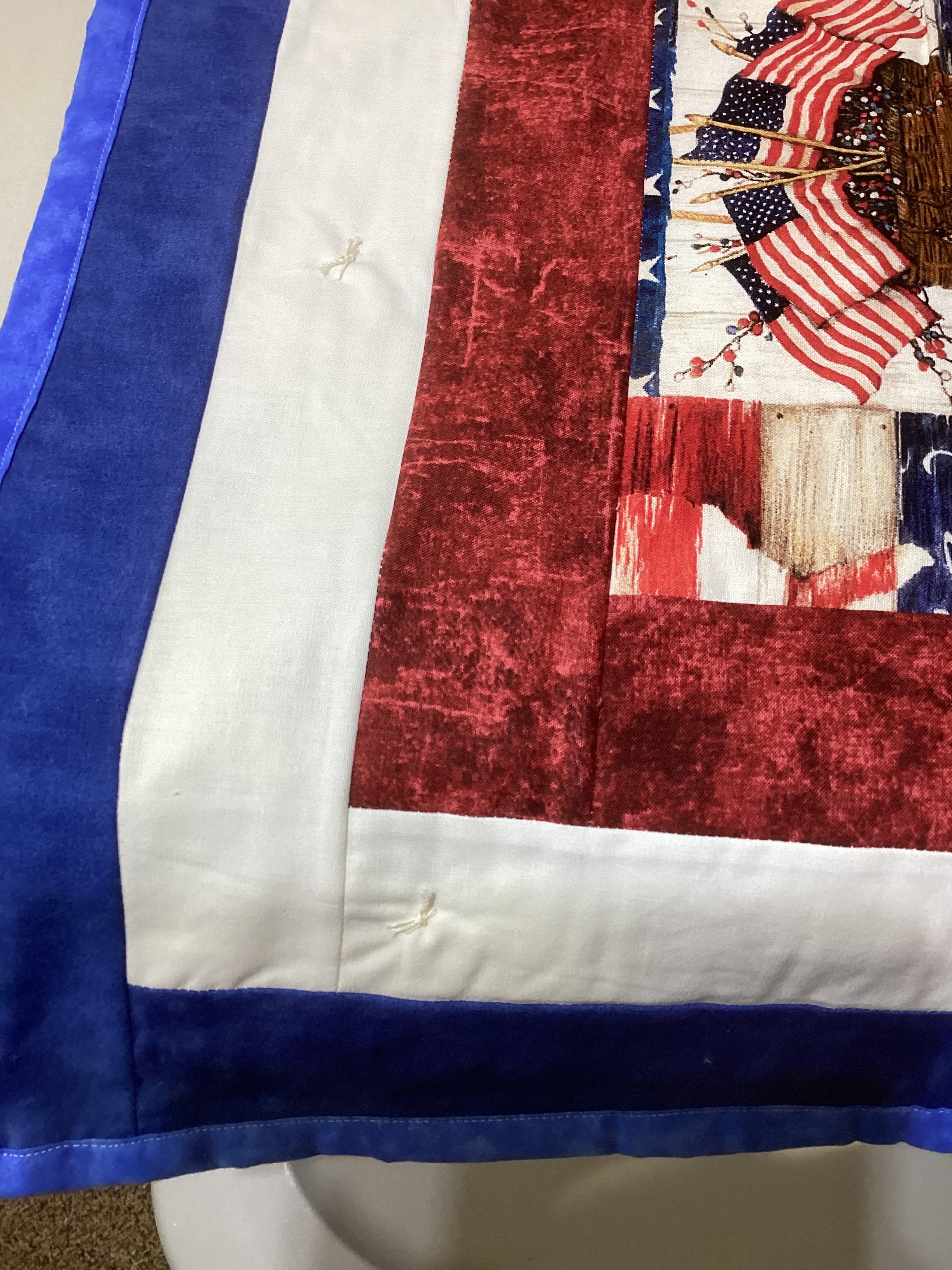 All American Eagle Quilt – Hand-Tied Cotton Throw Blanket, Patriotic Home Decor