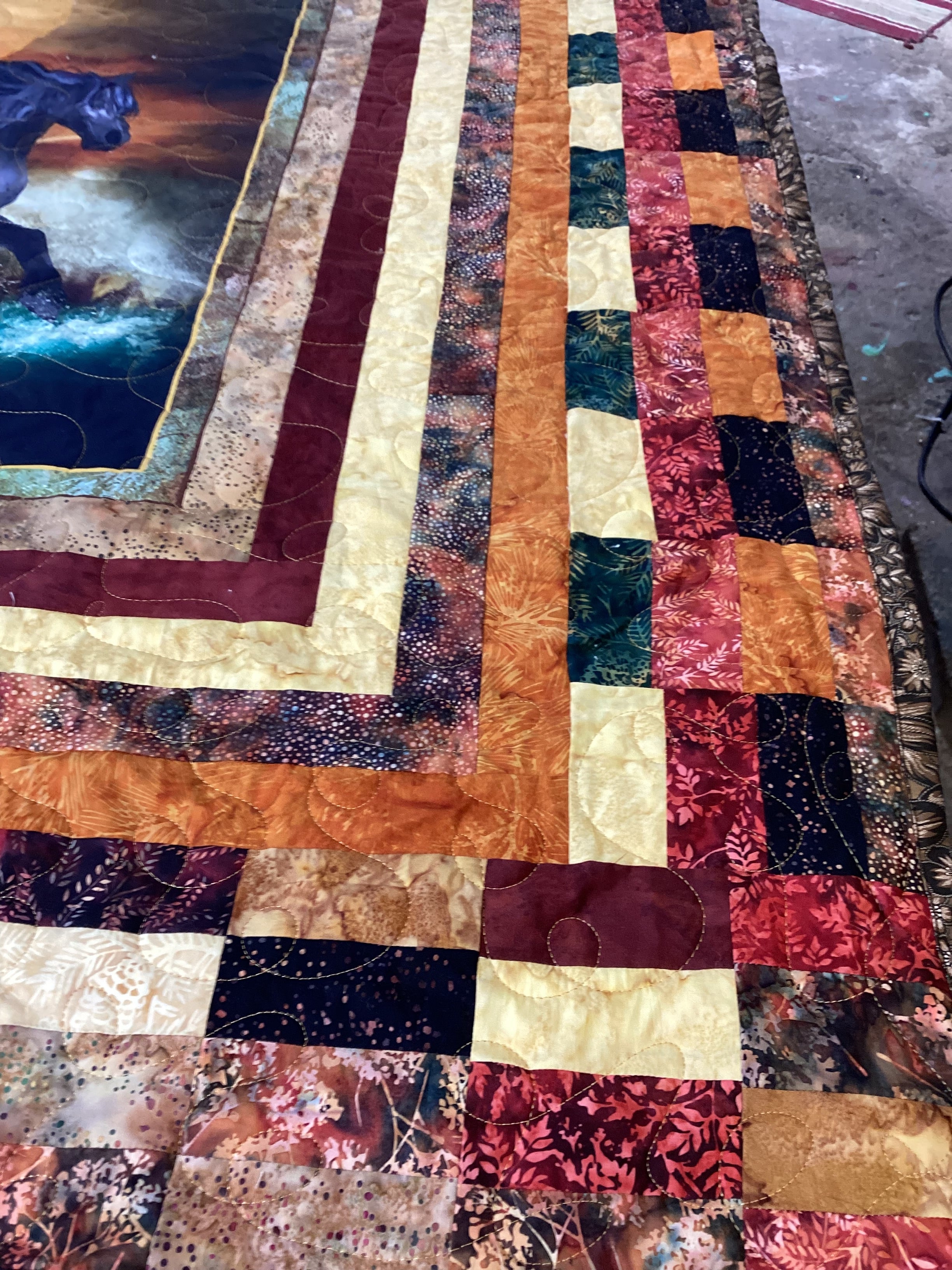 Handmade Horse Quilt Full Size – One-of-a-Kind Running Horses Blanket comforter bedspread duvet cover throw blanket