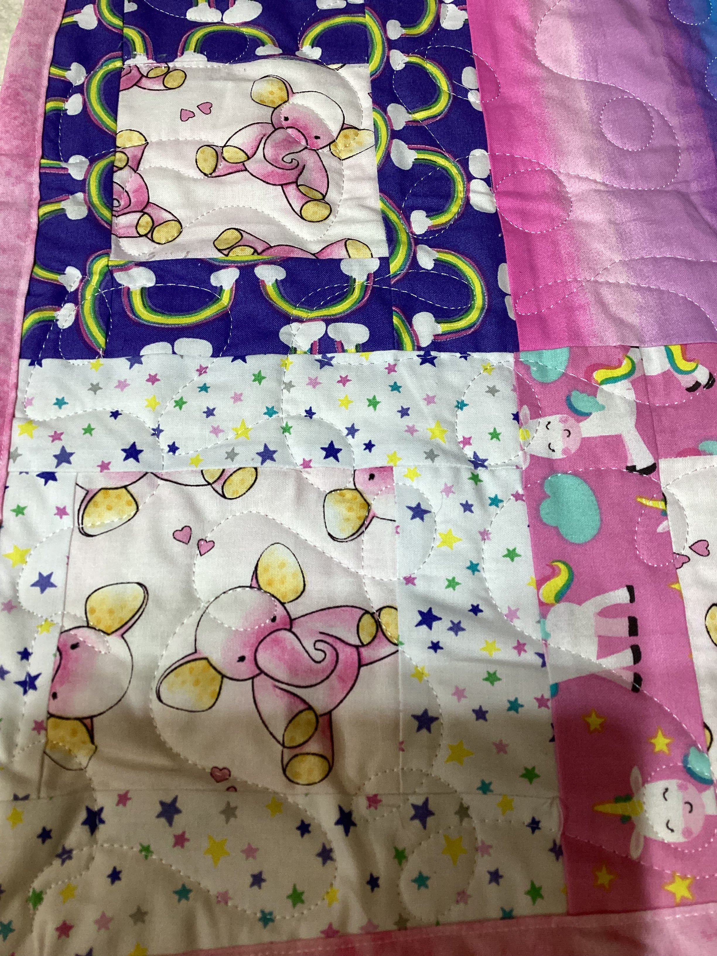 Handmade Pink Floral Baby Quilt or Lap Blanket Lap Quilt baby blanket baby shower gift new born nursery decor bedspread