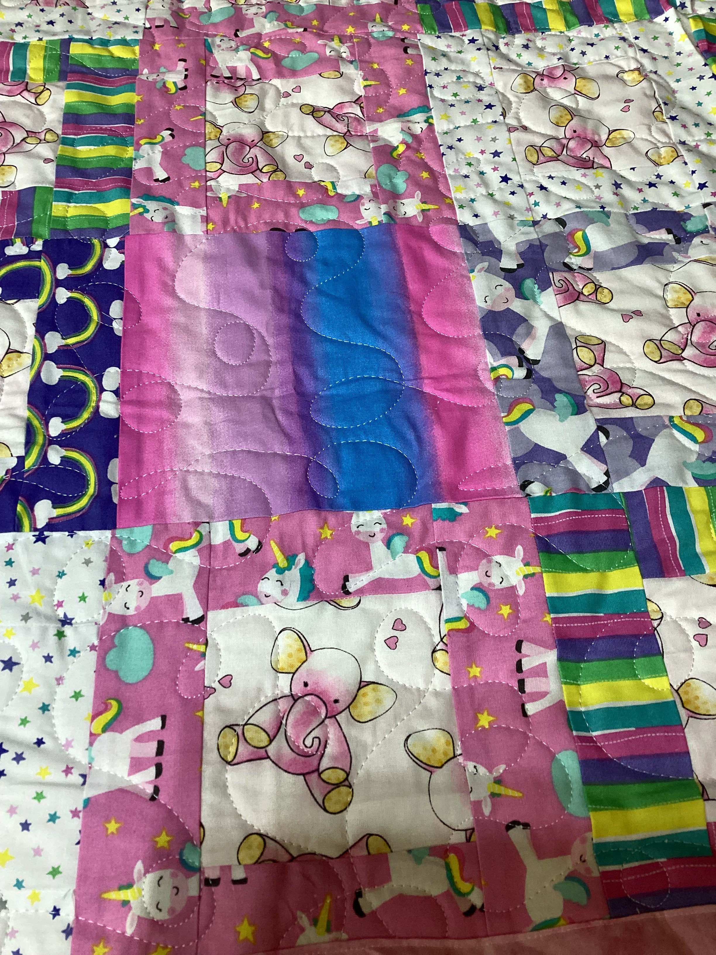 Handmade Pink Floral Baby Quilt or Lap Blanket Lap Quilt baby blanket baby shower gift new born nursery decor bedspread
