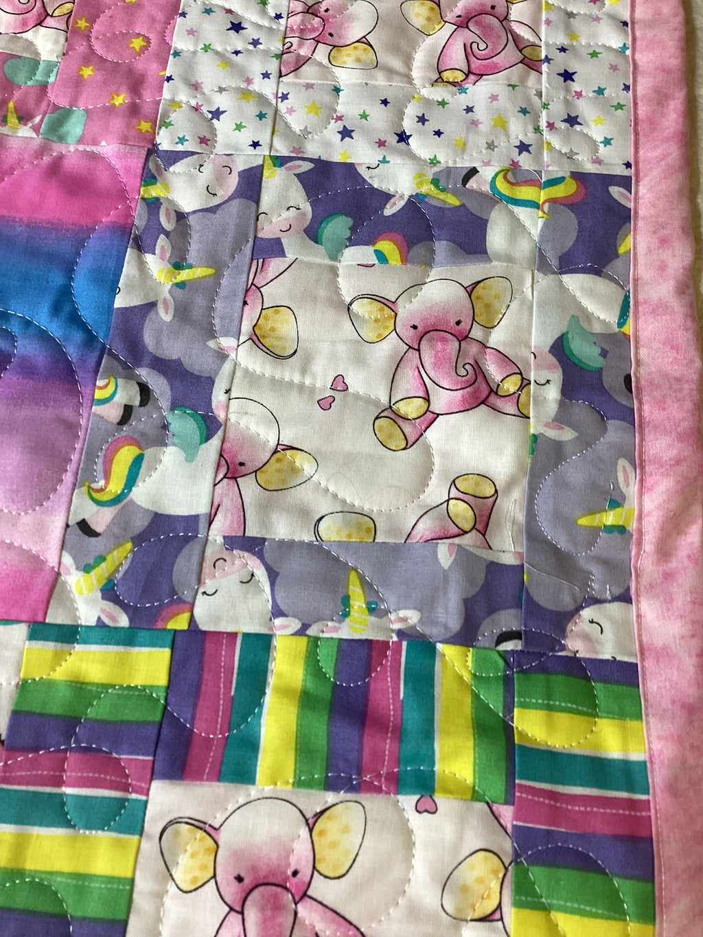 Handmade Pink Floral Baby Quilt or Lap Blanket Lap Quilt baby blanket baby shower gift new born nursery decor bedspread
