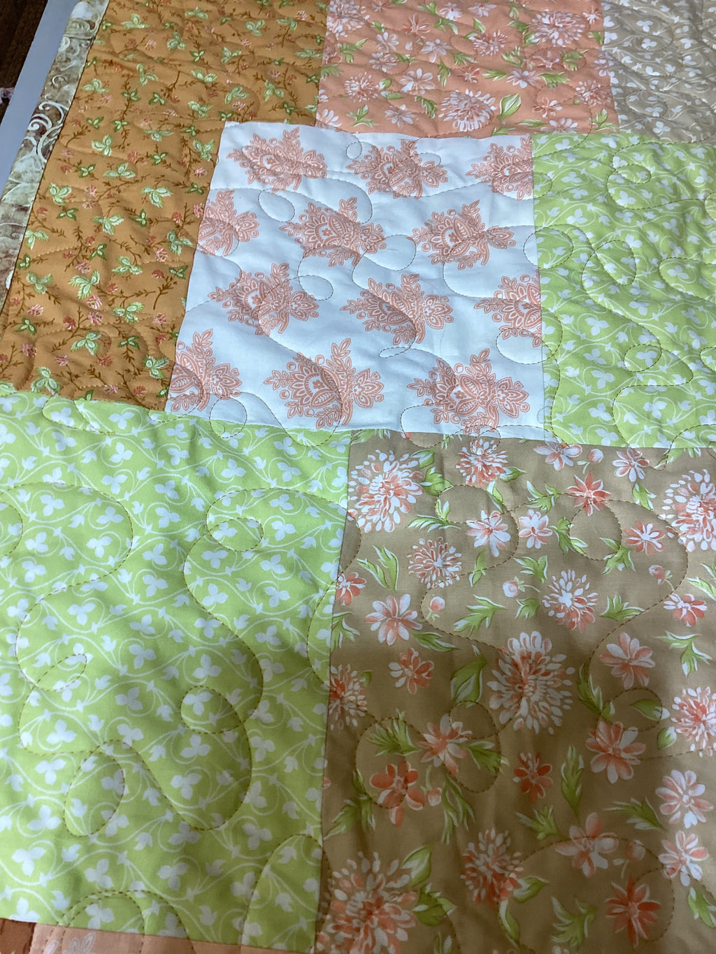 Handmade Brown Tones Full Size Quilt – One of a Kind Cozy Heirloom Blanket,  comforter bedspread duvet cover