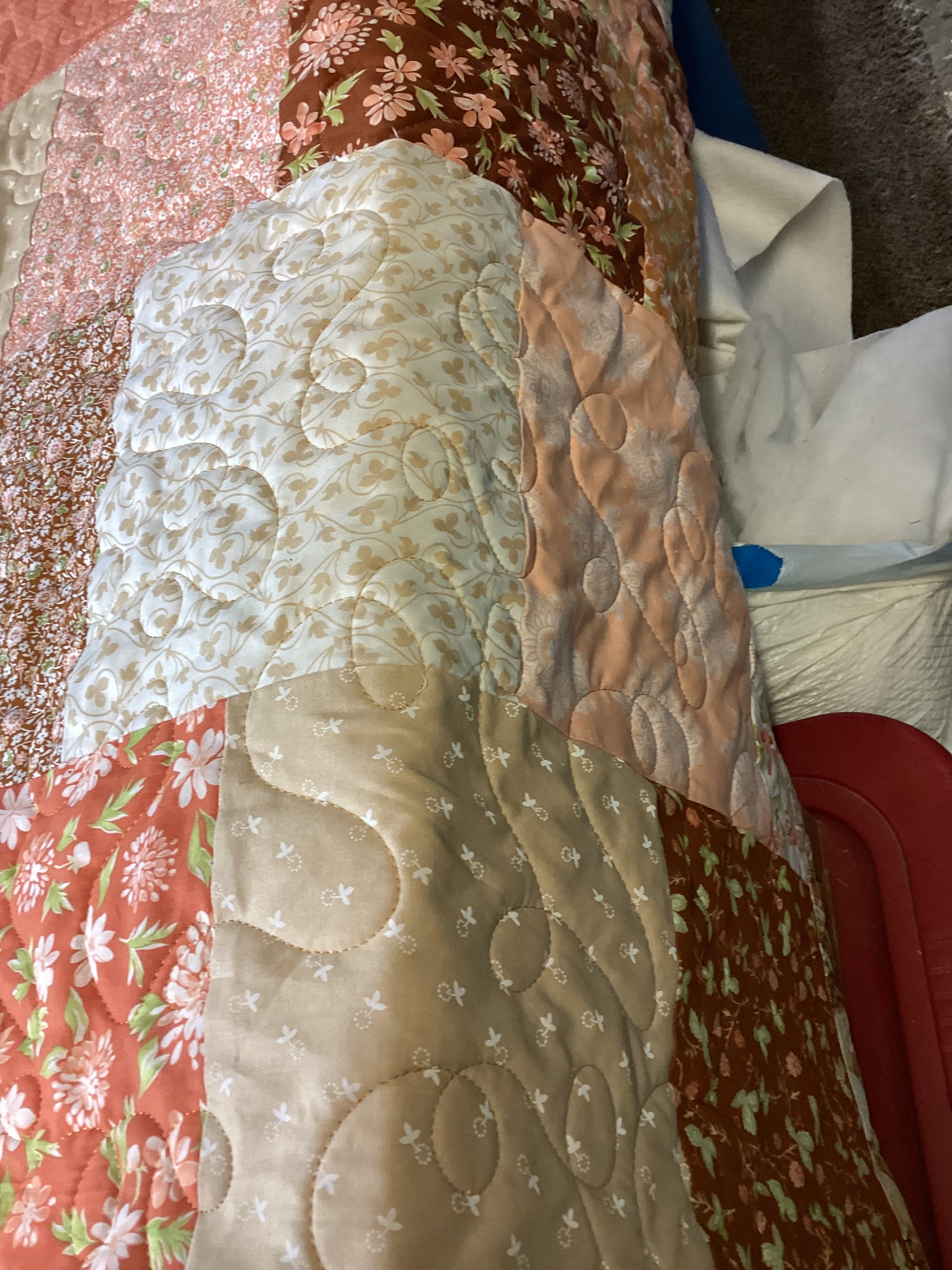 Handmade Brown Tones Full Size Quilt – One of a Kind Cozy Heirloom Blanket,  comforter bedspread duvet cover