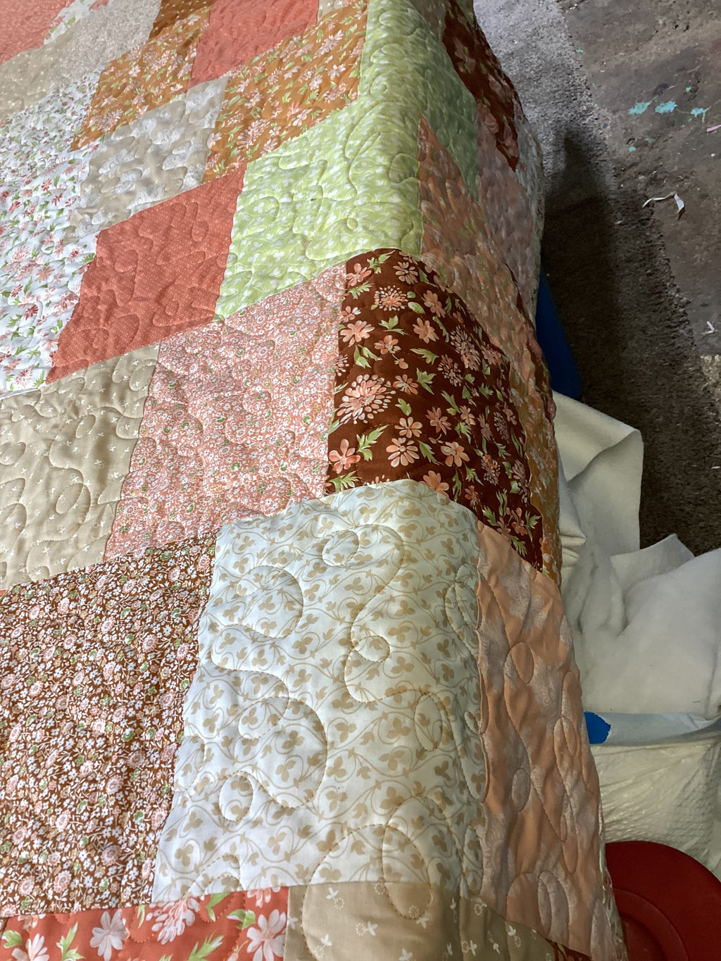 Handmade Brown Tones Full Size Quilt – One of a Kind Cozy Heirloom Blanket,  comforter bedspread duvet cover