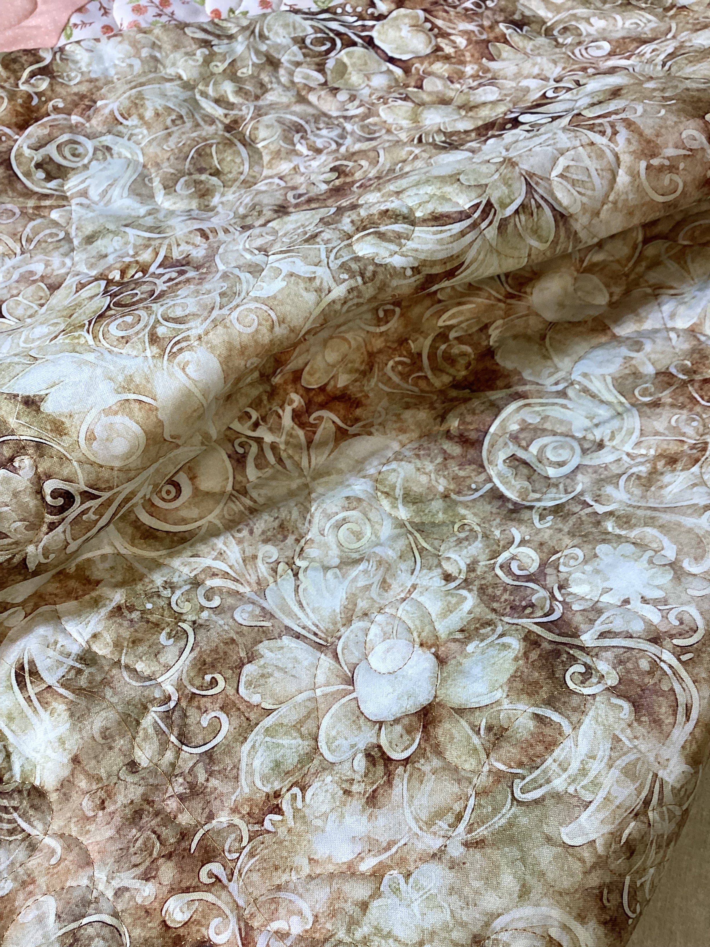 Handmade Brown Tones Full Size Quilt – One of a Kind Cozy Heirloom Blanket,  comforter bedspread duvet cover