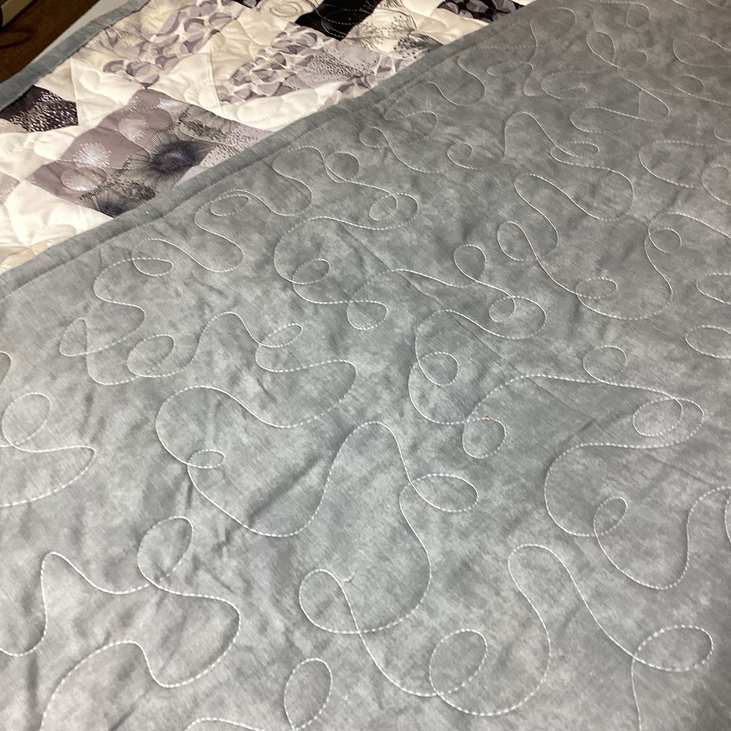 Light weight Handmade Black White Gray Patchwork Quilt – Modern Throw Blanket – 69x69 Bedspread – One of a Kind Quilt Gift comforter