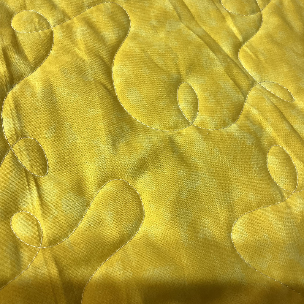 Handmade Quilt – Blue Yellow Fabric Geometric Design