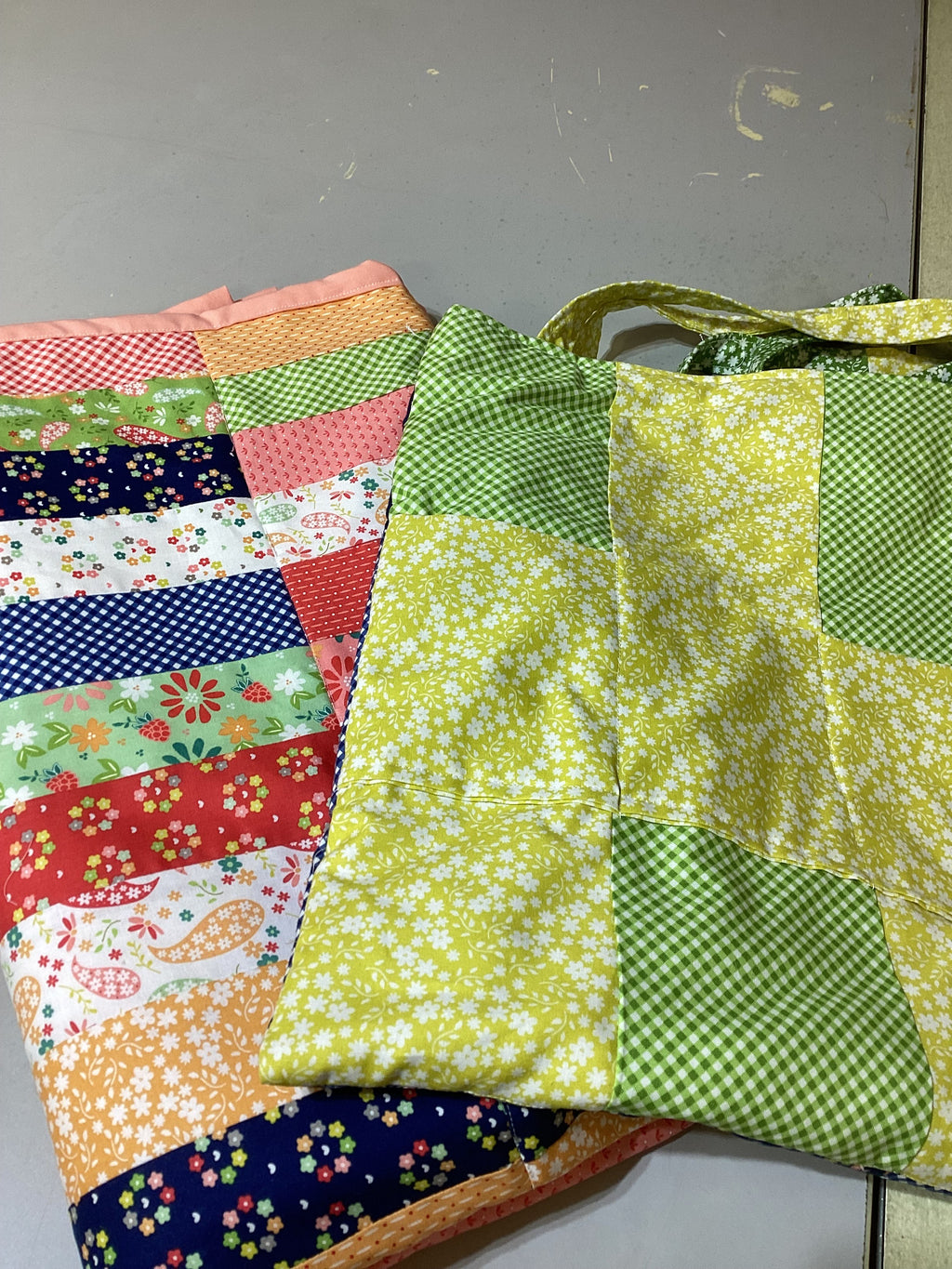 Baby Essentials Set – Handmade Quilt  and Diaper Bag Duo Lap Quilt baby blanket baby shower gift new born nursery decor bedspread