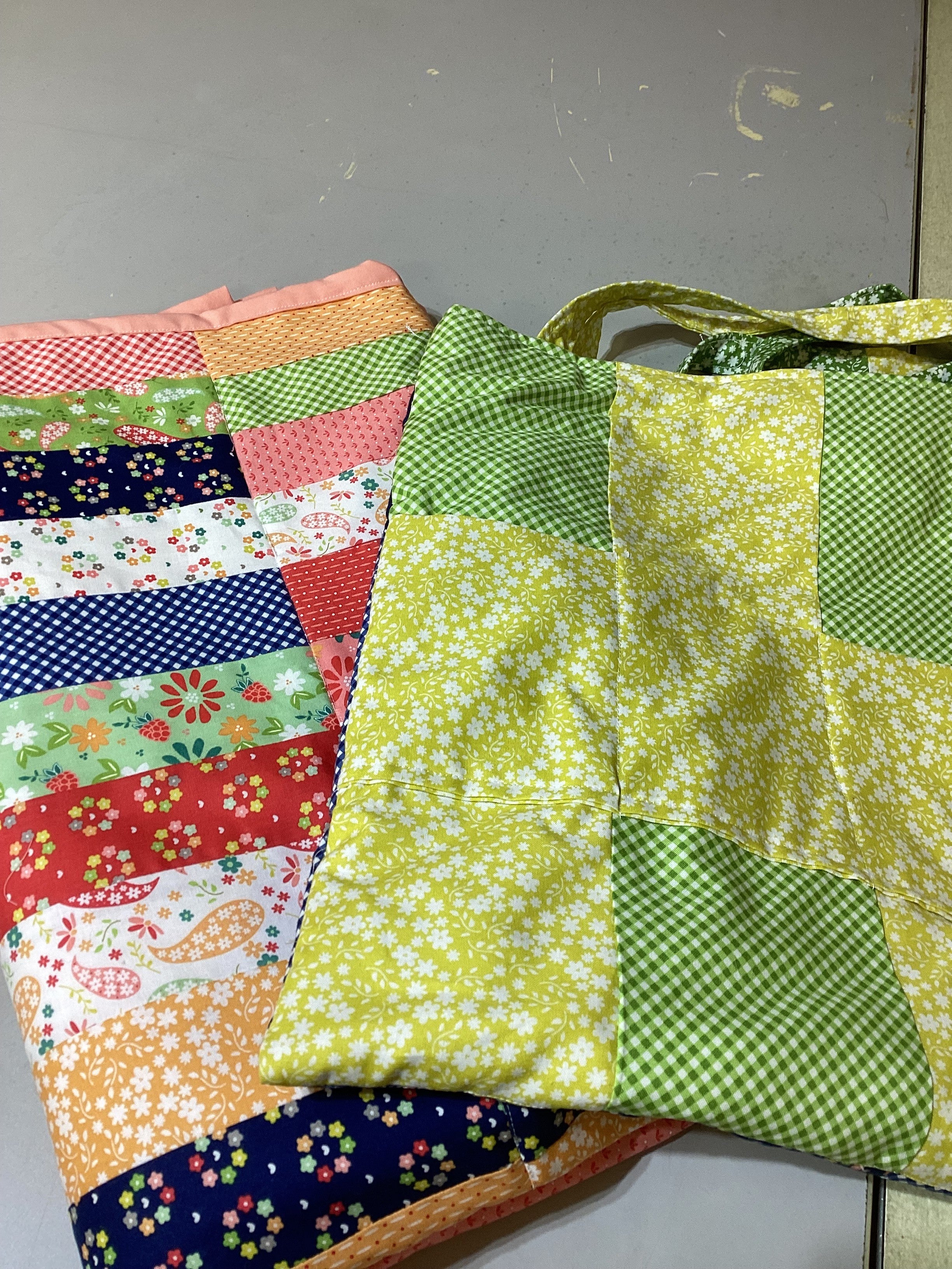Baby Essentials Set – Handmade Quilt  and Diaper Bag Duo Lap Quilt baby blanket baby shower gift new born nursery decor bedspread