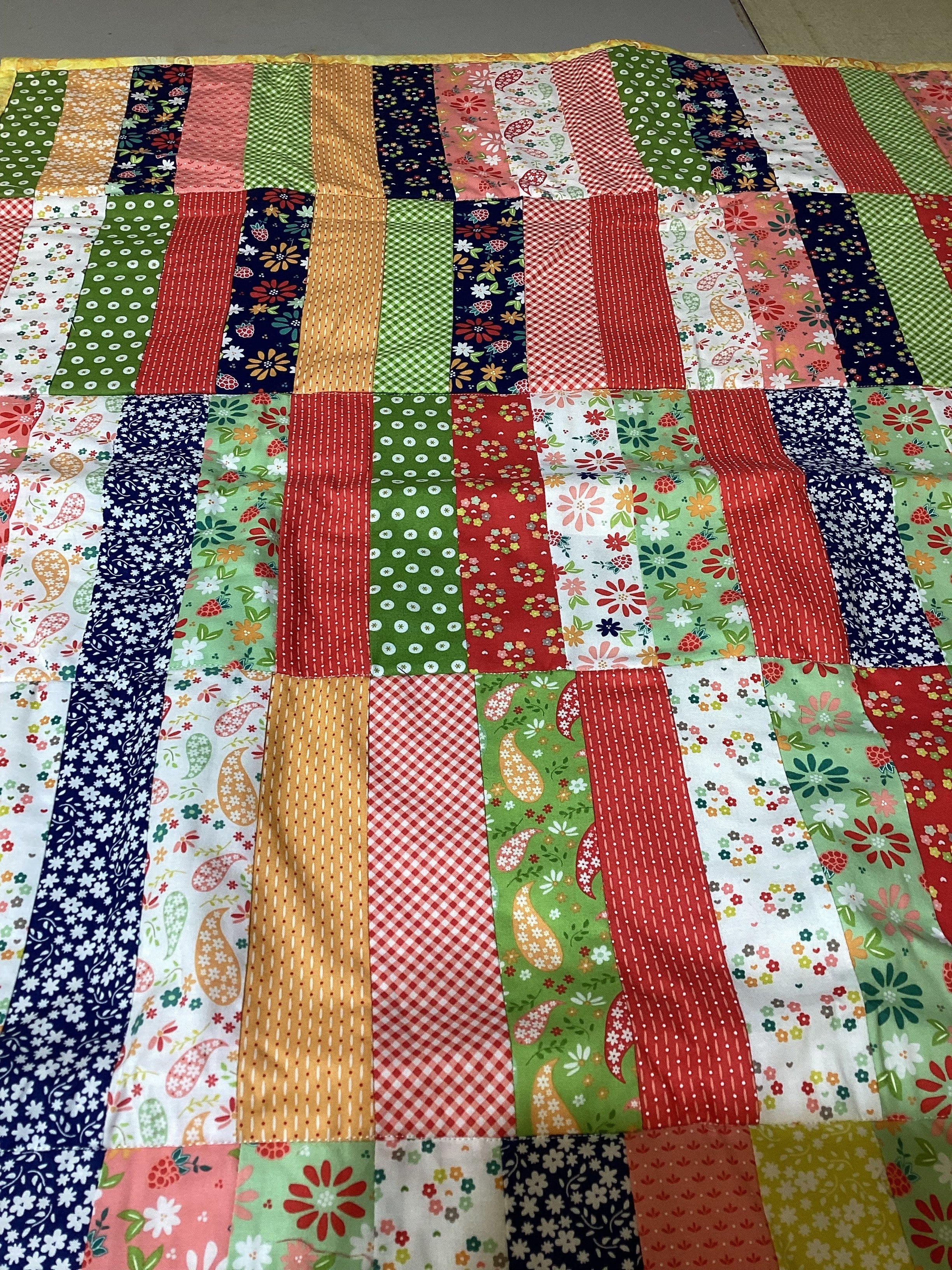 Handmade Floral Baby Quilt & Diaper Bag Set – Colorful Nursery Decor lap quilt baby shower new born gift blanket