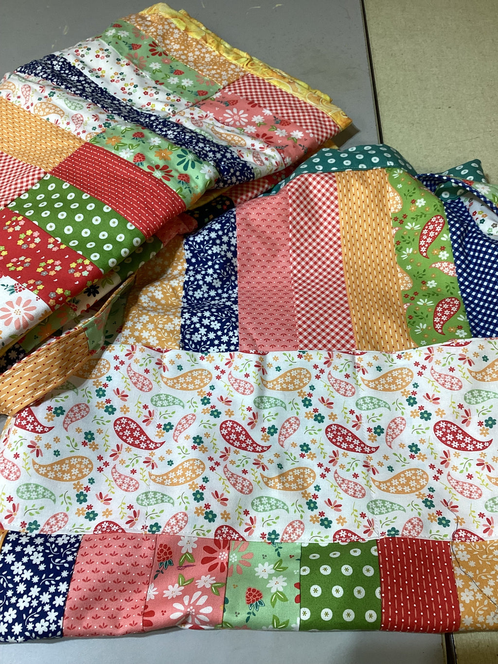 Handmade Floral Baby Quilt & Diaper Bag Set – Colorful Nursery Decor lap quilt baby shower new born gift blanket