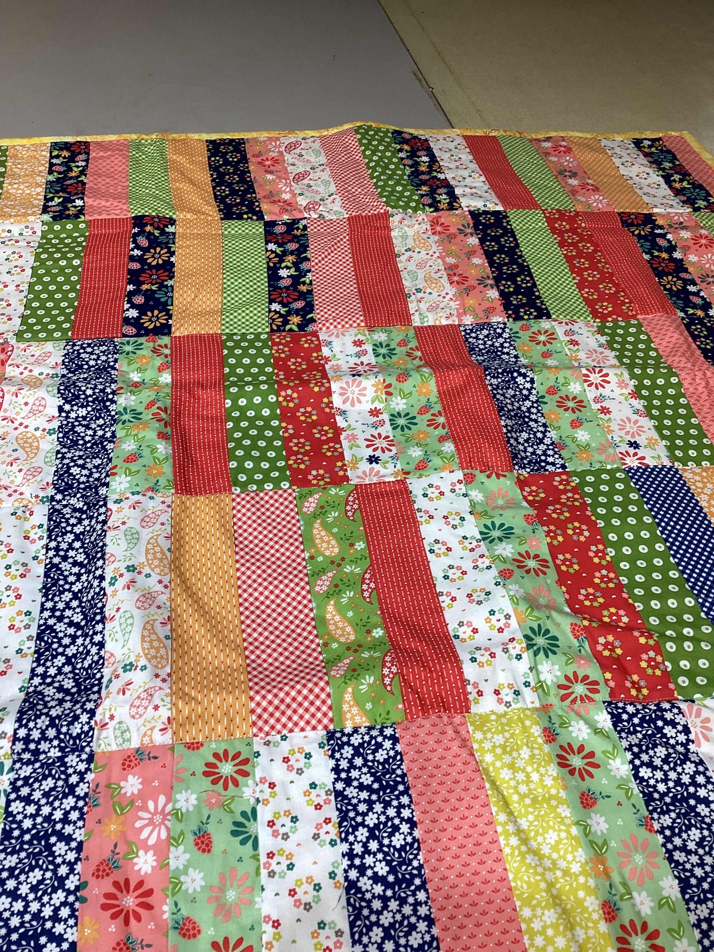 Handmade Floral Baby Quilt & Diaper Bag Set – Colorful Nursery Decor lap quilt baby shower new born gift blanket