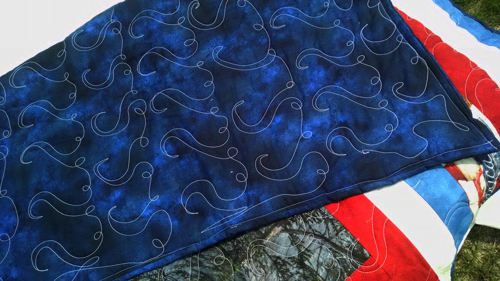 Flying Eagle Patriotic Quilt – Handmade Red White Blue Throw comforter bedspread duvet cover gift idea