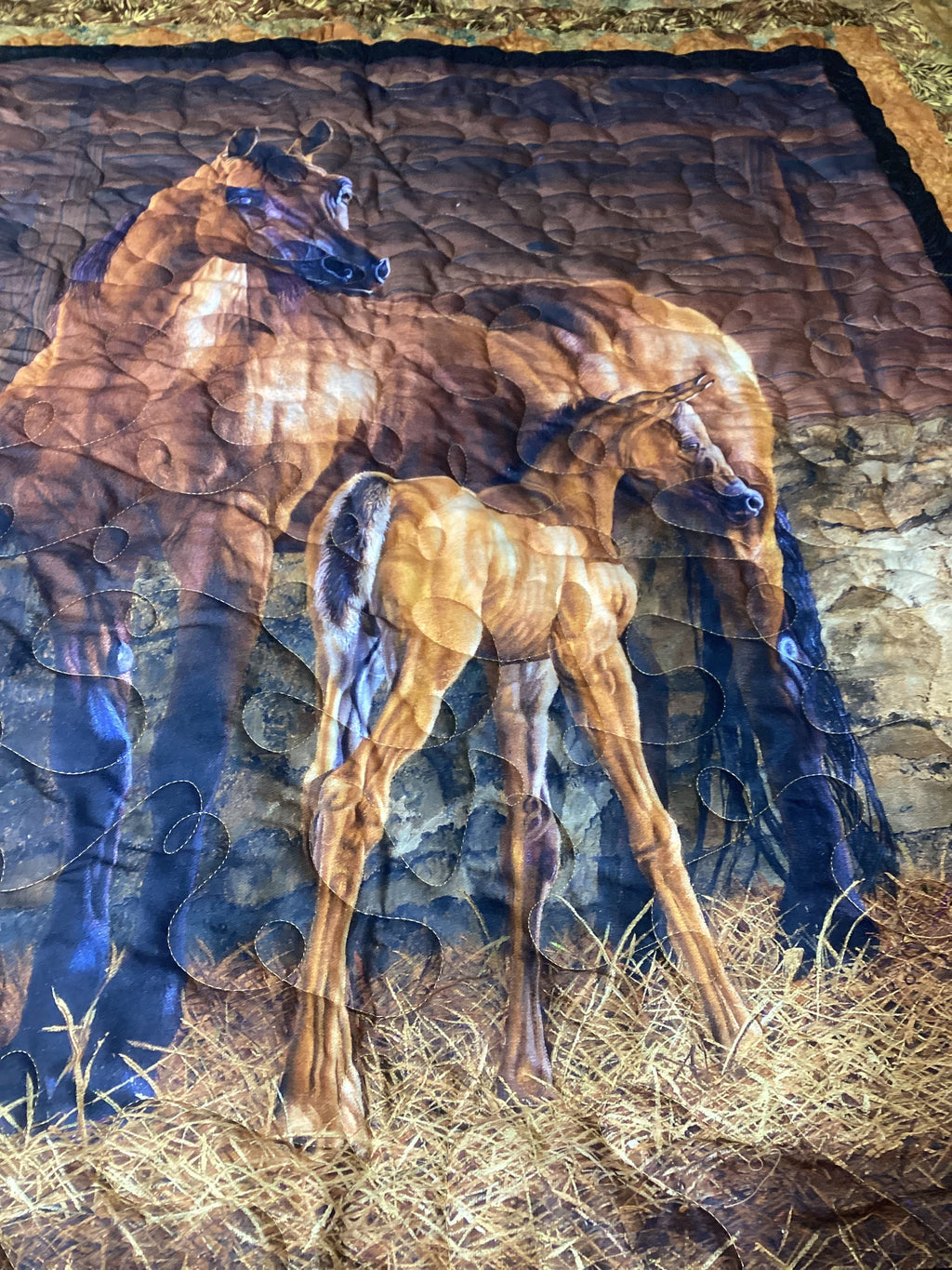 Whispering Equine Harmony Quilt – Handmade Full/ throw Blanket  comforter bedspread duvet cover throw blanket