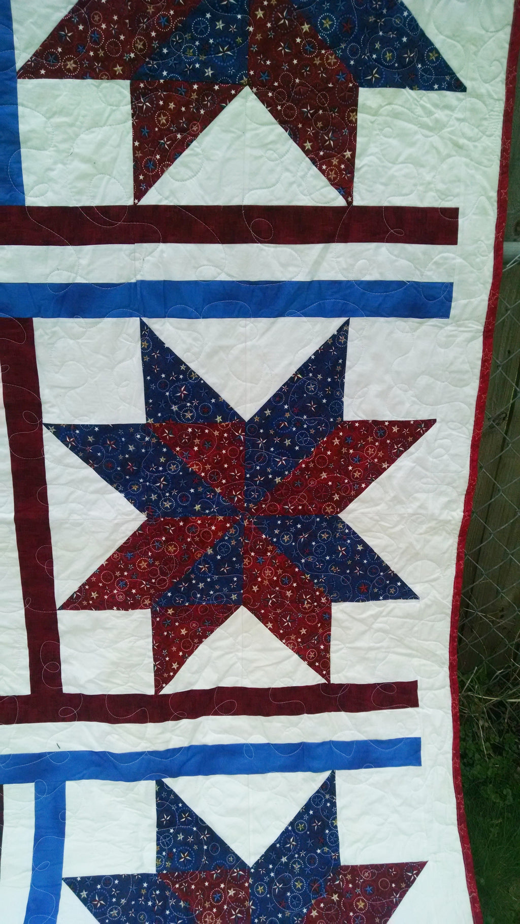 Personalized Star Quilt: Red, White & Blue Bedding  comforter bedspread gift idea