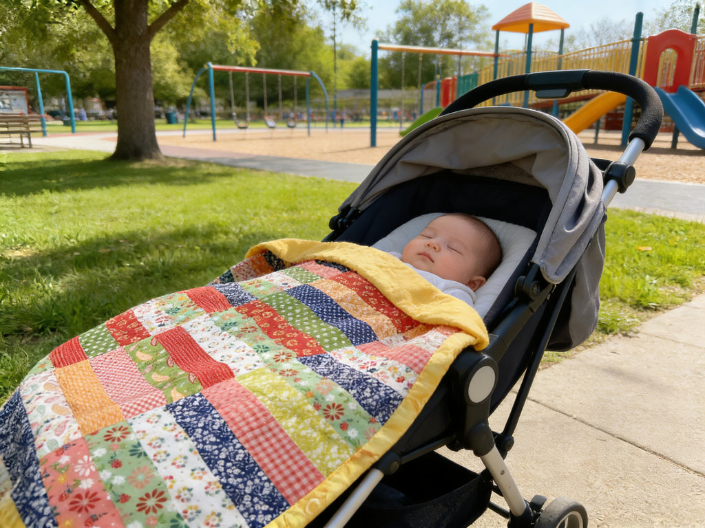 Handmade Floral Baby Quilt & Diaper Bag Set – Colorful Nursery Decor lap quilt baby shower new born gift blanket