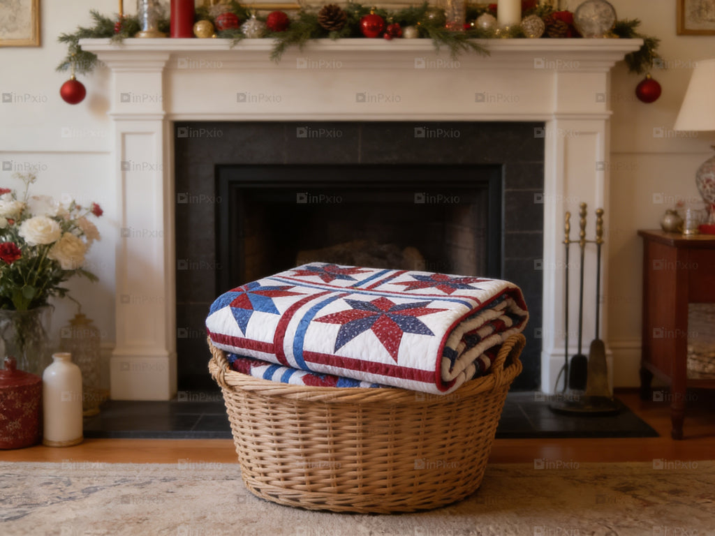 Personalized Star Quilt: Red, White & Blue Bedding  comforter bedspread gift idea