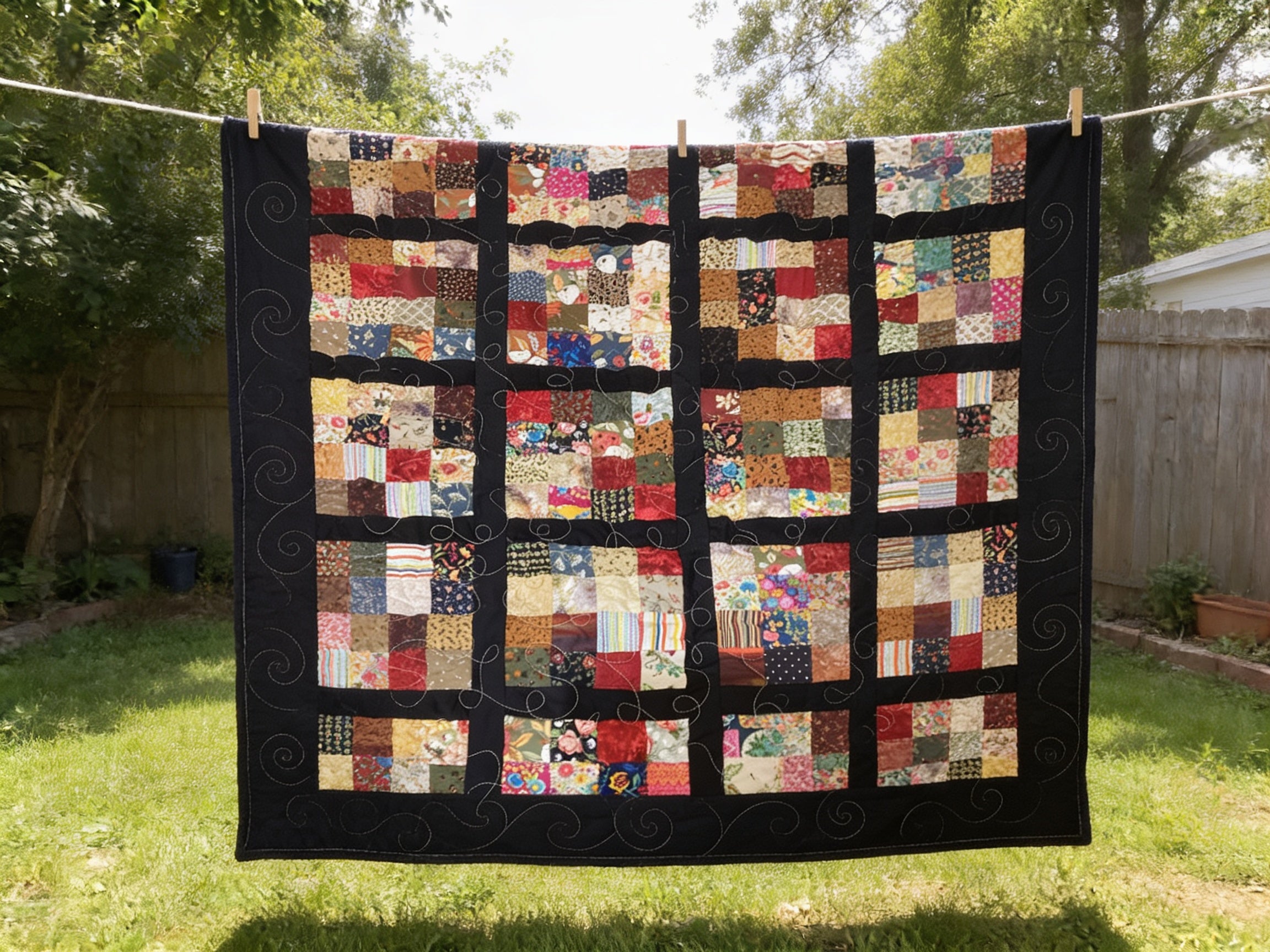 Rainbow colored block boho style queen size quilt blanket hand made quilt bedspread comforter throw blanket duvet cover