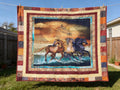 Handmade Horse Quilt Full Size – One-of-a-Kind Running Horses Blanket comforter bedspread duvet cover throw blanket