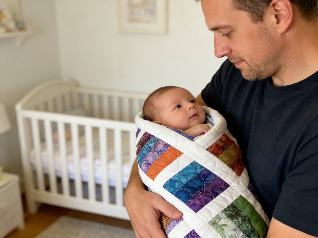 Handmade Rainbow Boho Quilt – Personalized Cotton Quilt Gift – Lap Quilt baby blanket baby shower gift new born nursery decor bedspread