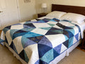 Azure Breeze Boho Quilt – Handmade Lightweight Summer Comfort"  comforter bedspread duvet cover