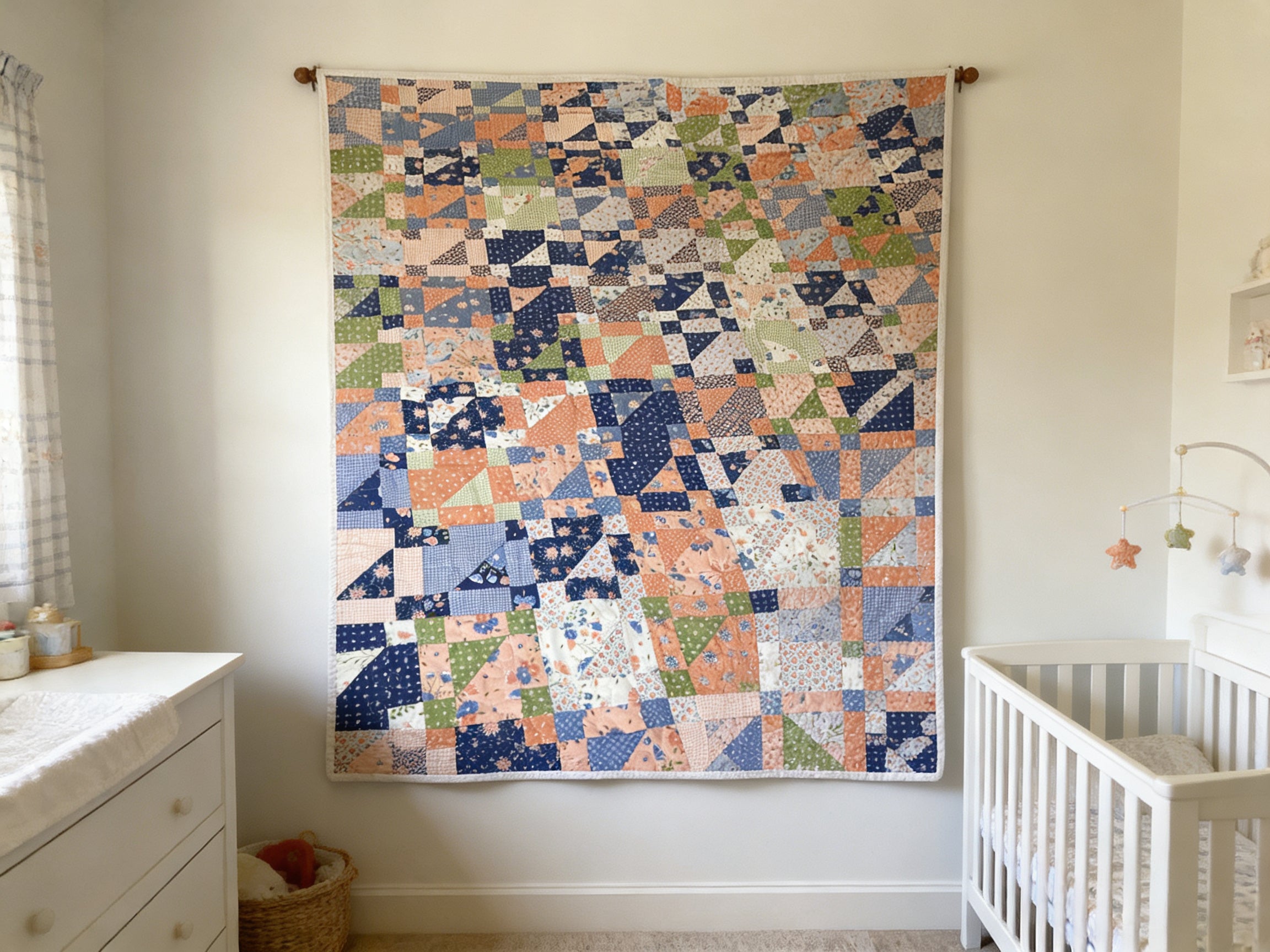 Enchanted Blue-Toned Quilt Art Print Collection baby quilt blanket lap quilt cozy warm comforter duvet cover bedspread