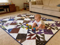 Cozy bursting star quilt blanket for twin bed dorm room Lap Quilt baby blanket baby shower gift new born nursery decor bedspread