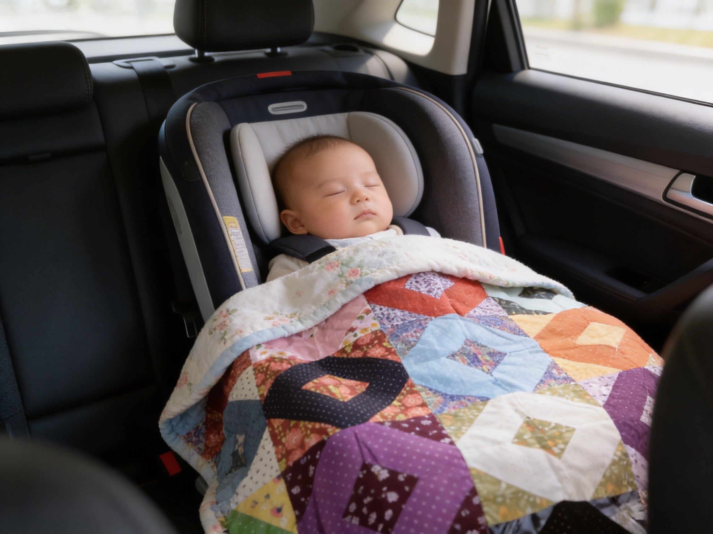 Handmade Rainbow Baby Quilt – Floral Diamond Patchwork Baby Blanket – 43x43 Baby Shower Gift – Cozy Lap Quilt – Machine Washable