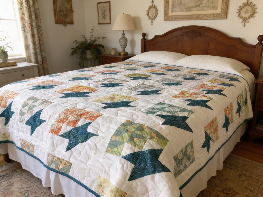Handmade Modern Twin Quilt - Teal Reversible Bedding - Cozy Home Decor Gift  comforter bedspread gift idea