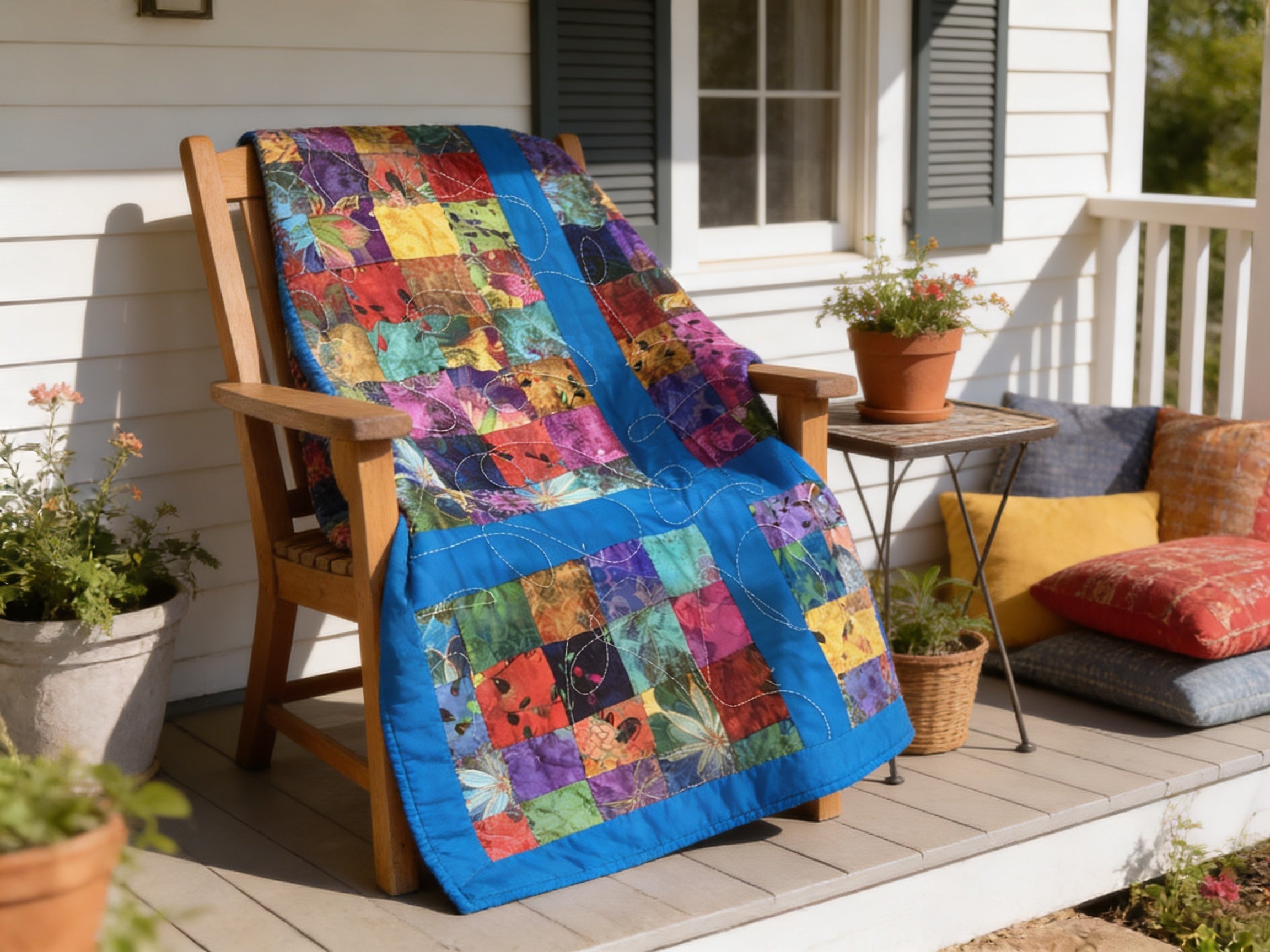 Peacock Dreams Quilt - Handcrafted king size   comforter bedspread duvet cover