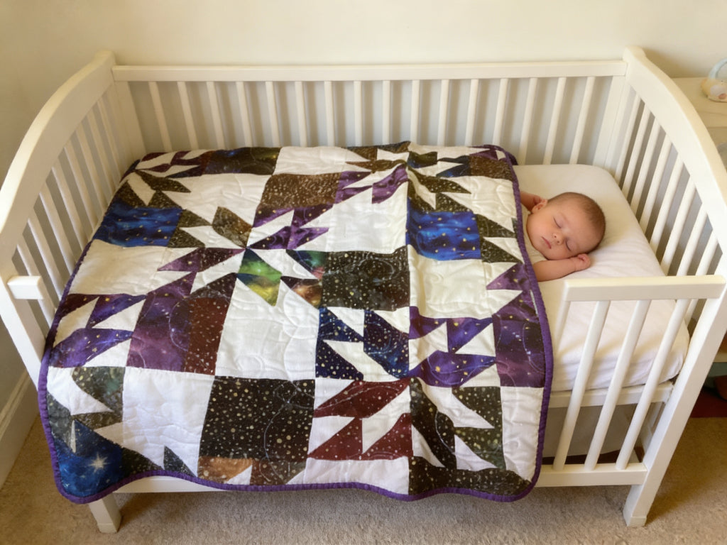 Cozy bursting star quilt blanket for twin bed dorm room Lap Quilt baby blanket baby shower gift new born nursery decor bedspread