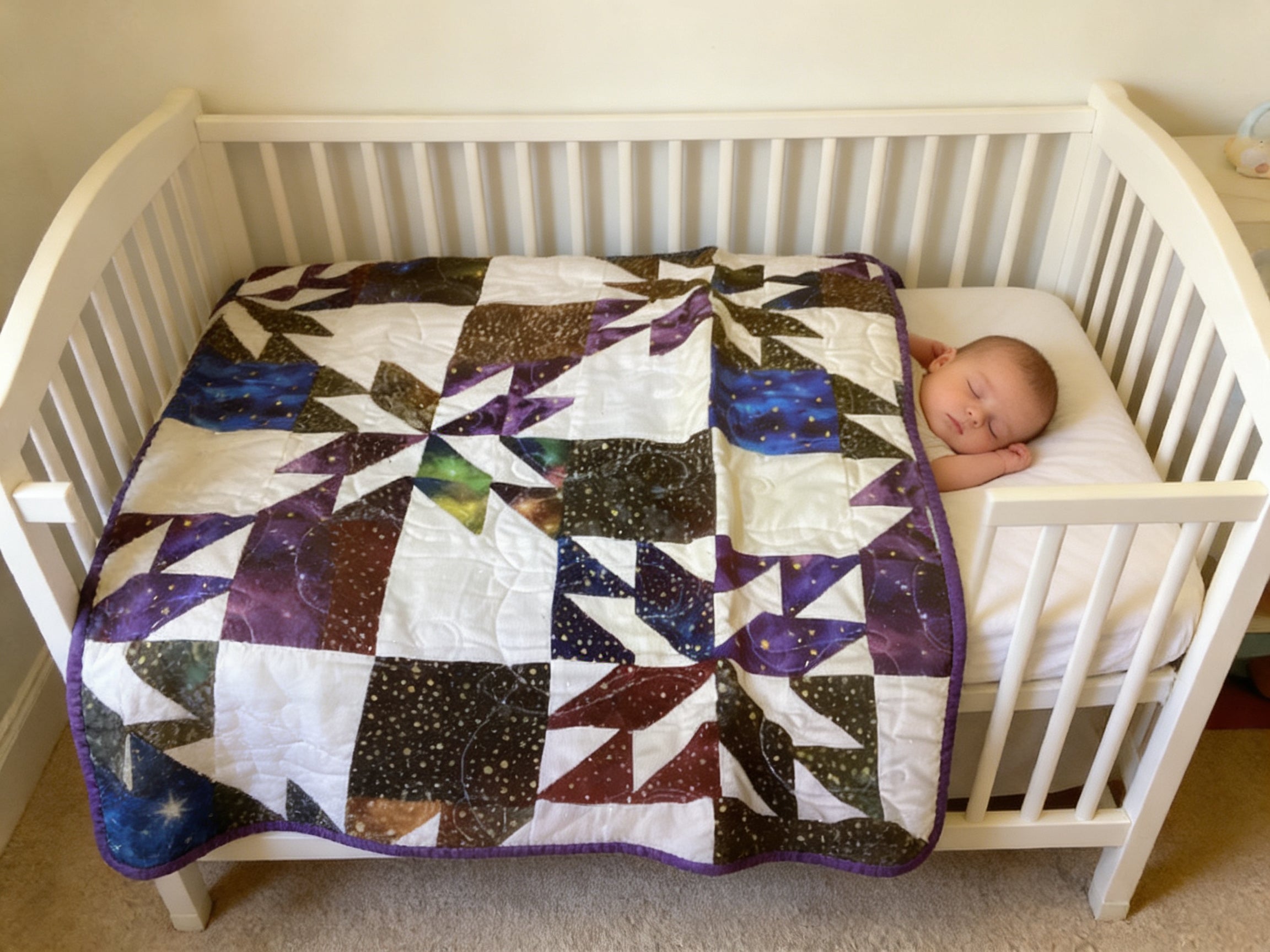 Cozy bursting star quilt blanket for twin bed dorm room Lap Quilt baby blanket baby shower gift new born nursery decor bedspread