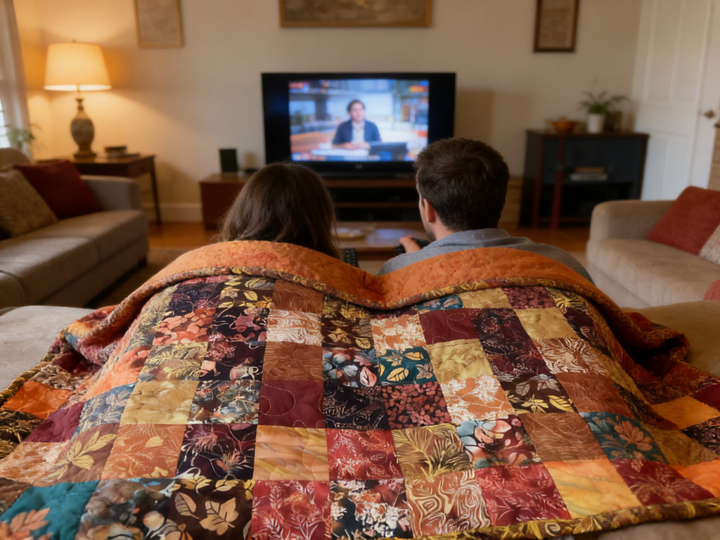 Handmade King Quilt – Earthy Brown Tones, Cotton Patchwork Bedspread