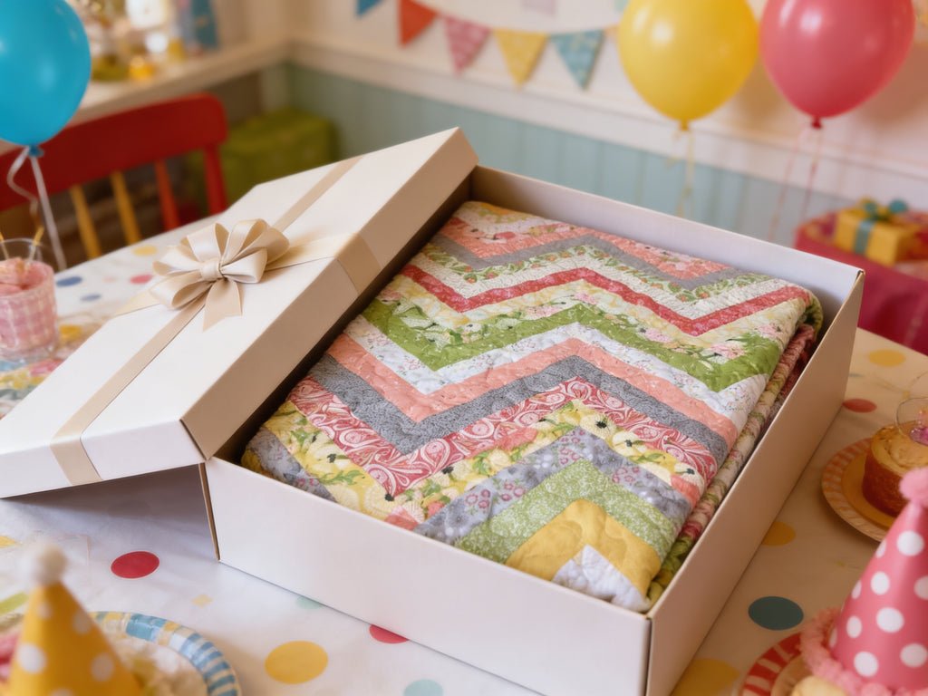 Handmade Chevron Pattern King Size Quilt – Soft Pastel Colors, Personalized comforter bedspread duvet cover throw blanket