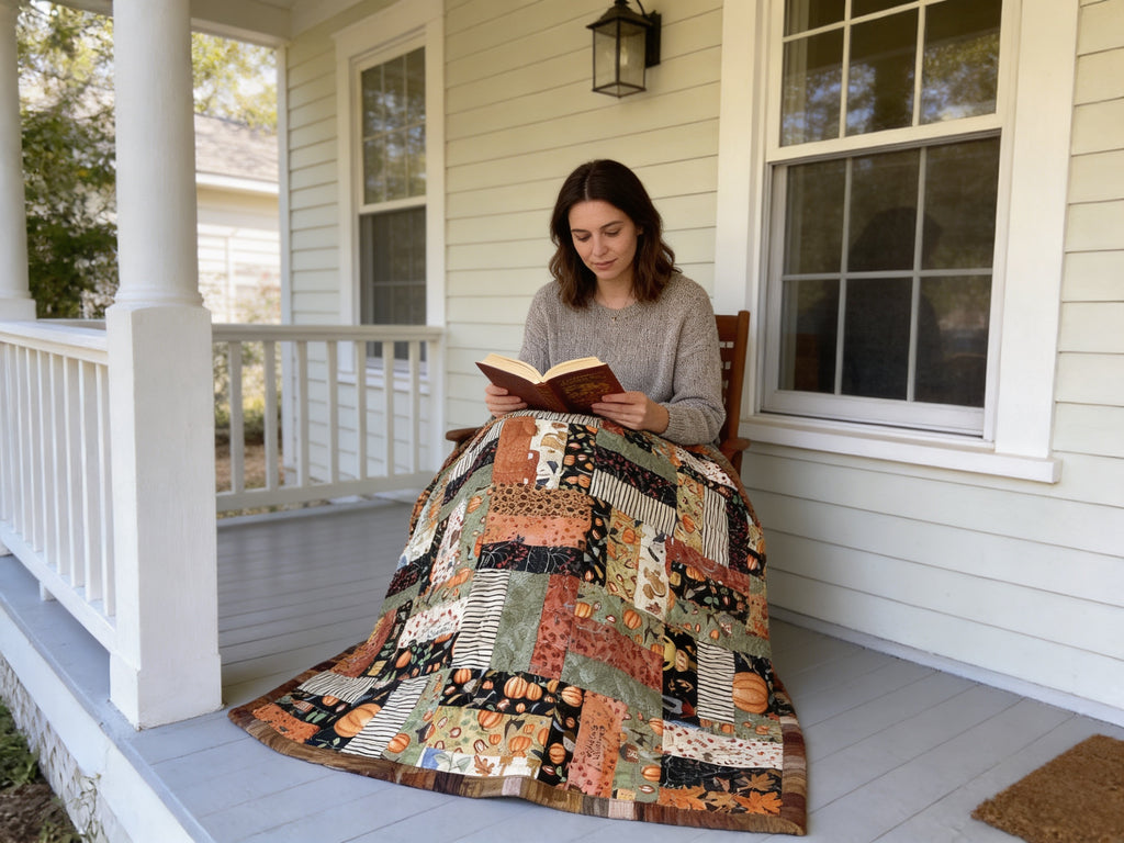 Enchanted Fall Comfort Blanket hand made quilt comforter duvet cover bedspread gift idea