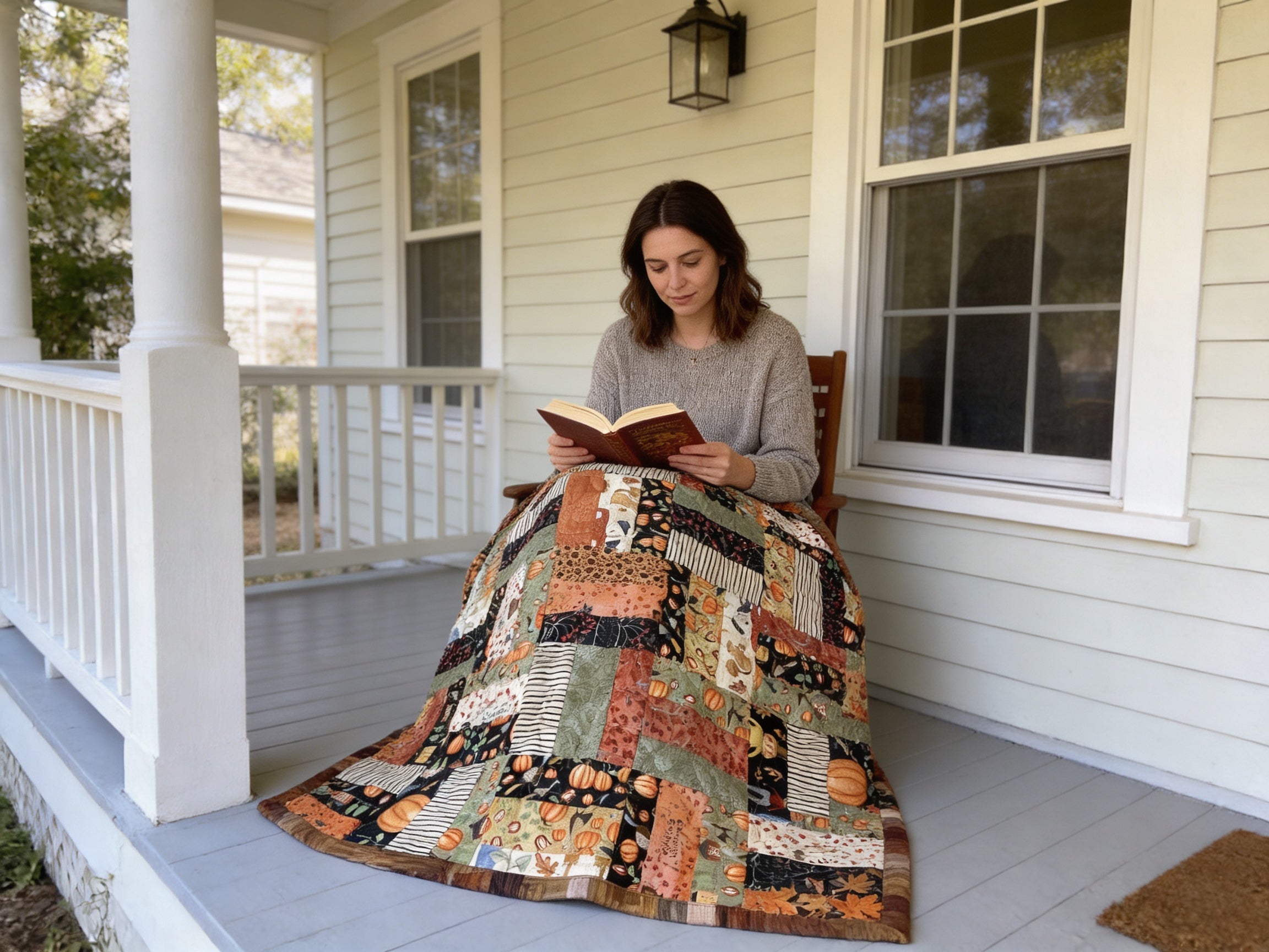 Enchanted Fall Comfort Blanket hand made quilt comforter duvet cover bedspread gift idea