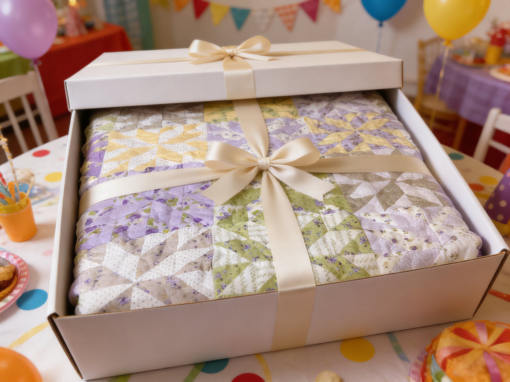 Handmade Queen Size Purple Floral Quilt – Green Yellow Wildflower Quilt – Heirloom Long Arm Quilted Bedspread throw blanket comforter